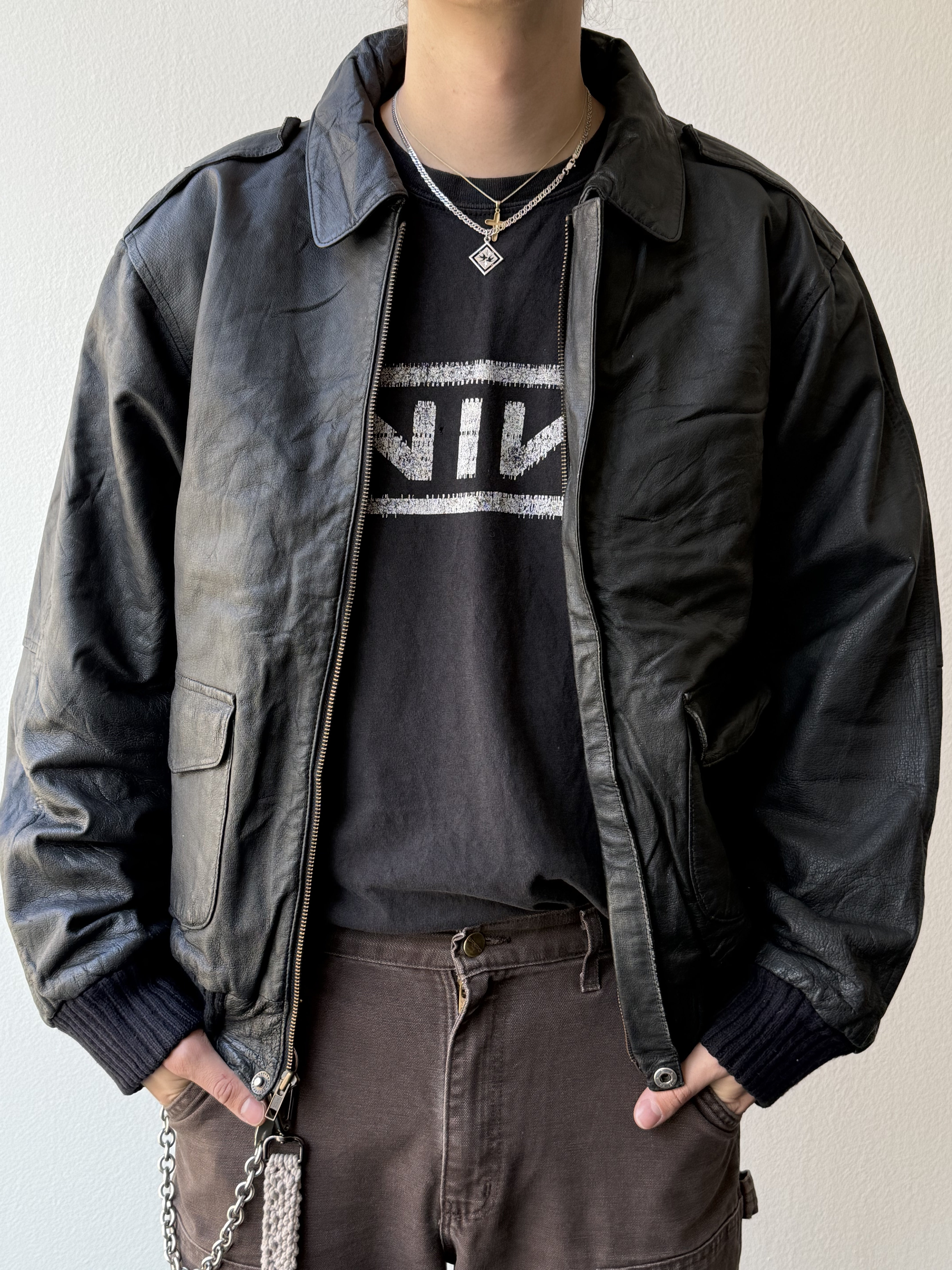 Vintage 1990s Burk’s Bay A-2 Leather Jacket - size L