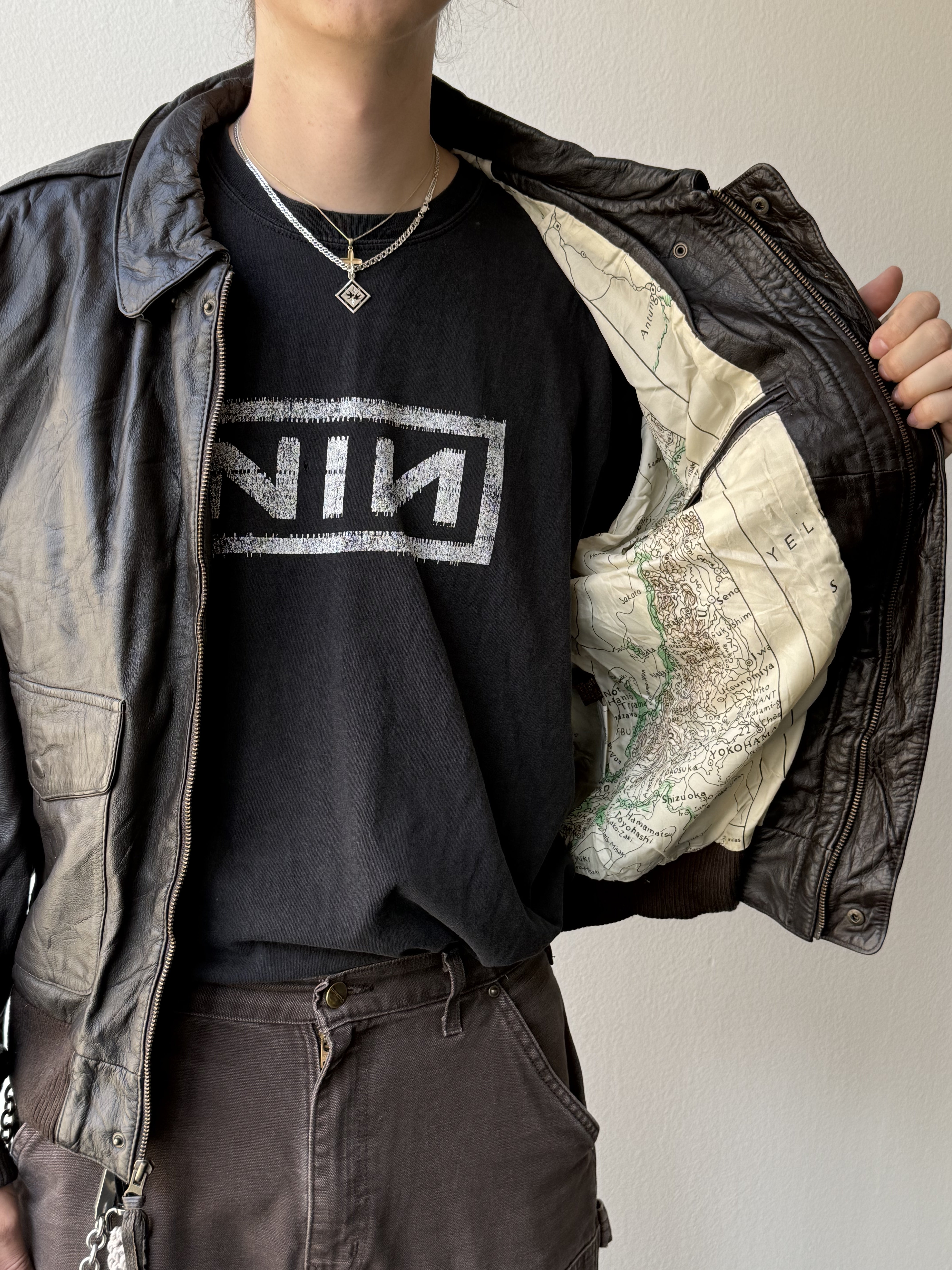 Vintage 1990s "American Born" A-2 Flight Leather Jacket - size XL