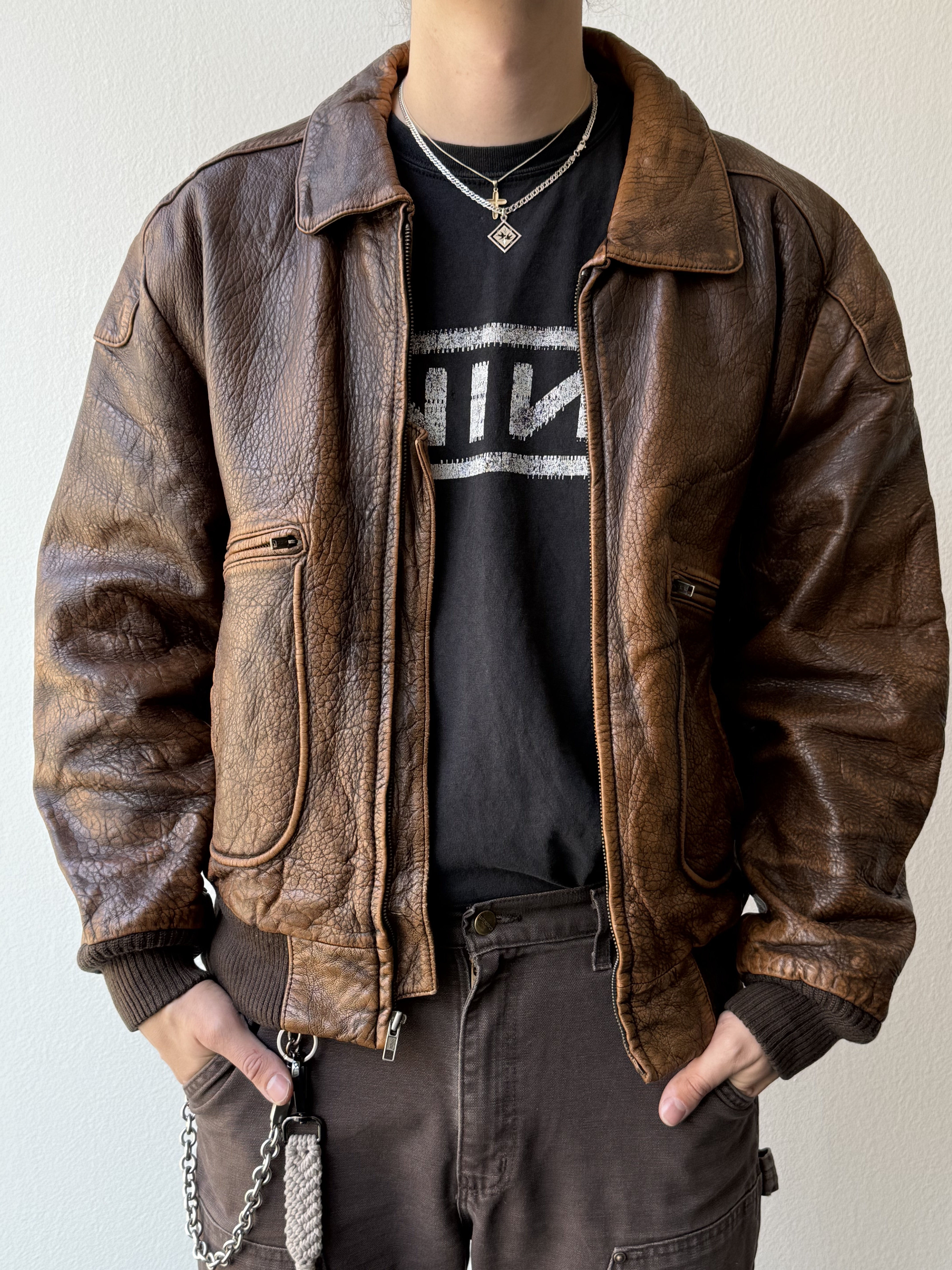 Vintage 1990s "Will & Archer" Leather Jacket - size L