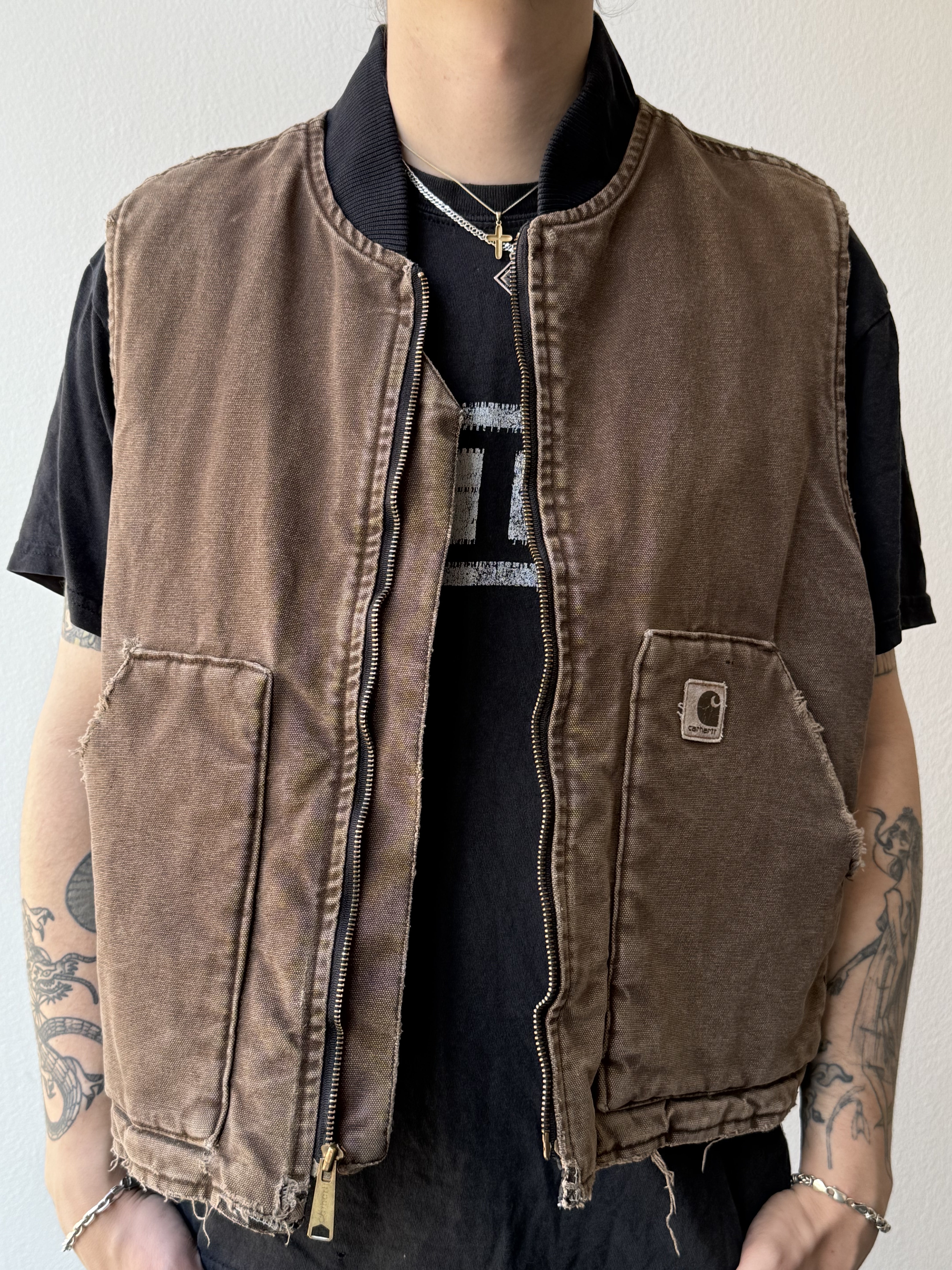 Vintage Carhartt Faded & Distressed Vest - size L