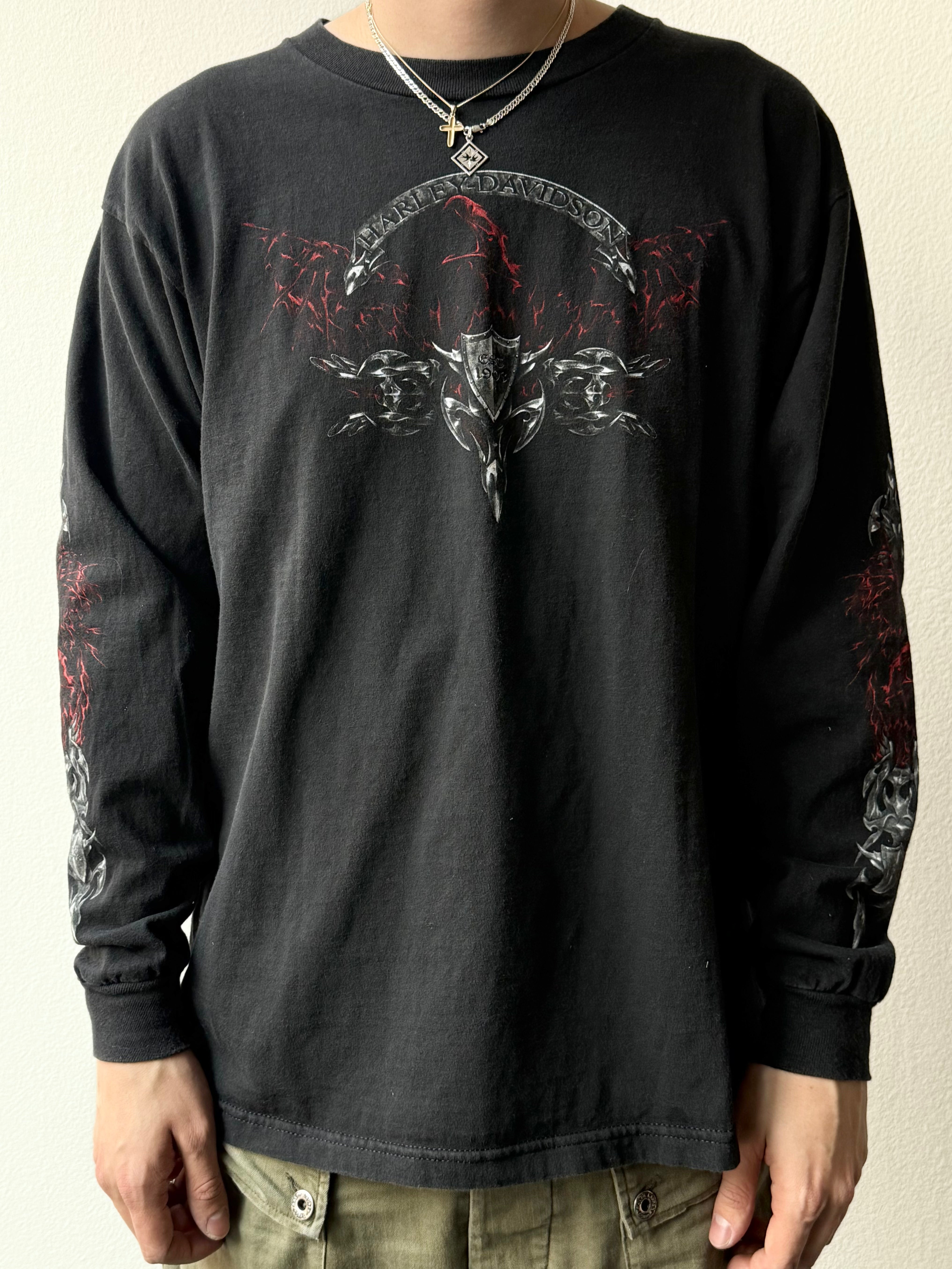 Vintage Harley Davidson "Swords & Flames" Longsleeve T-shirt - size XL