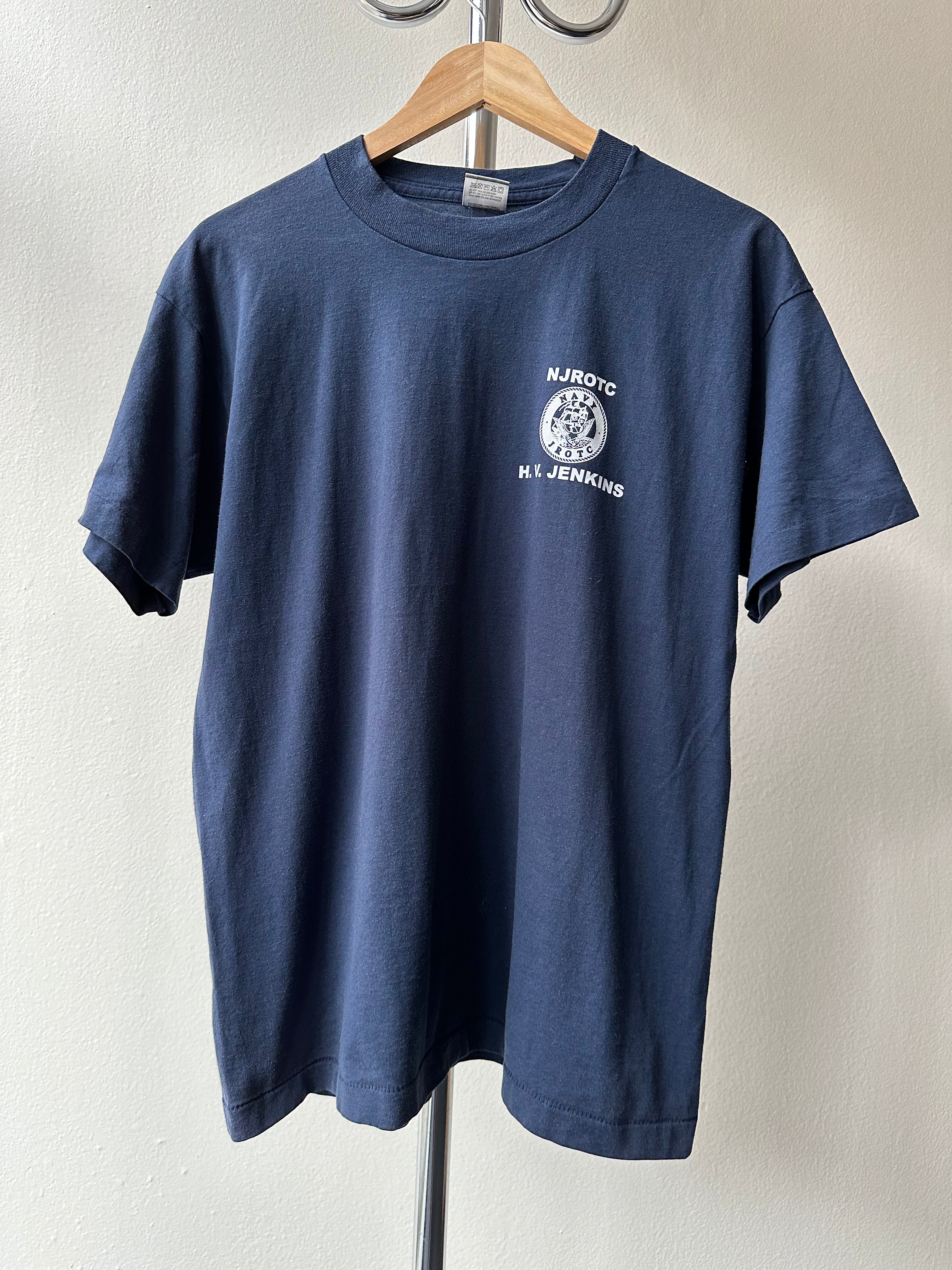 Vintage 1980s Navy "Junior" T-shirt - size L