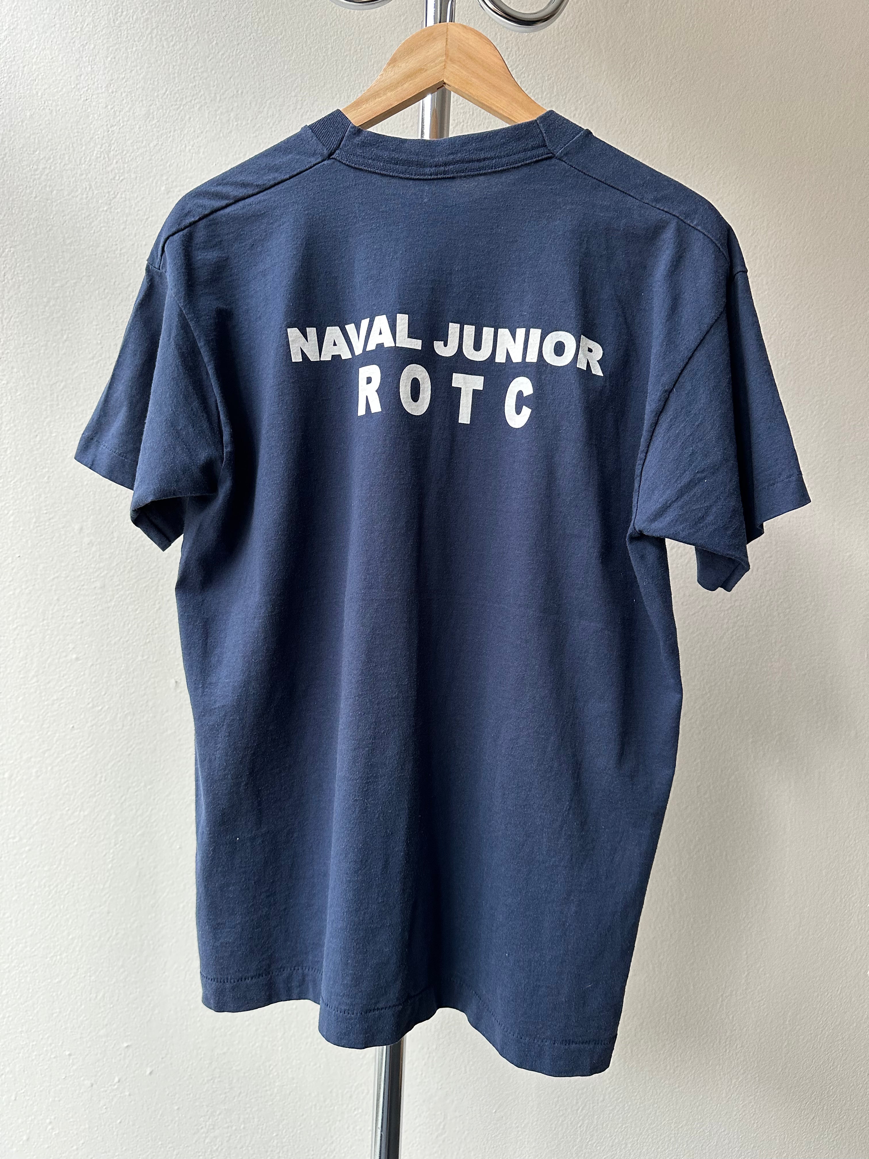 Vintage 1980s Navy "Junior" T-shirt - size L
