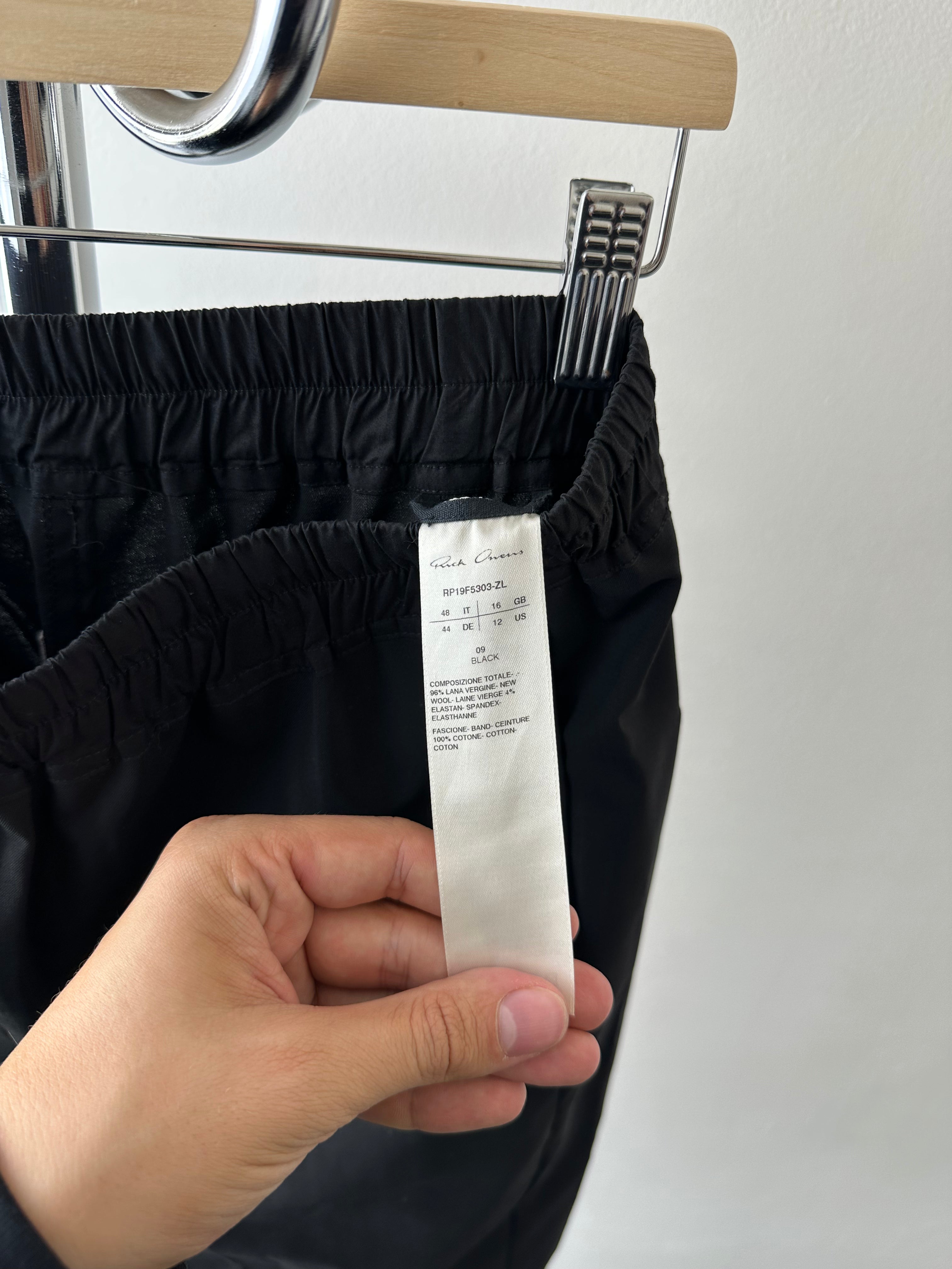 Rick Owens FW19 Larry Wool Blend Cropped Astaire Pants - size M