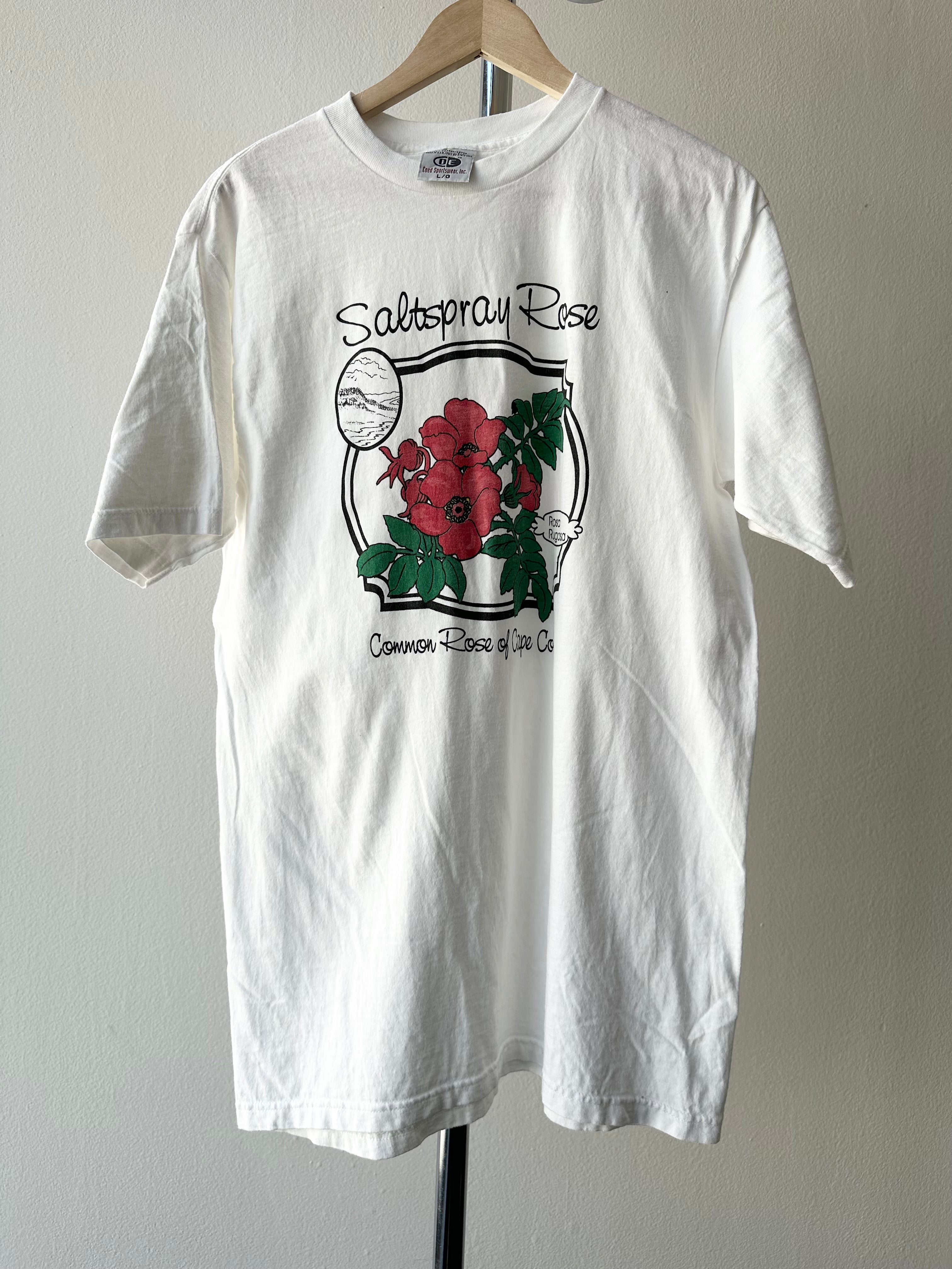 Vintage 1990s "Saltspray Rose" Flower t-shirt - size L