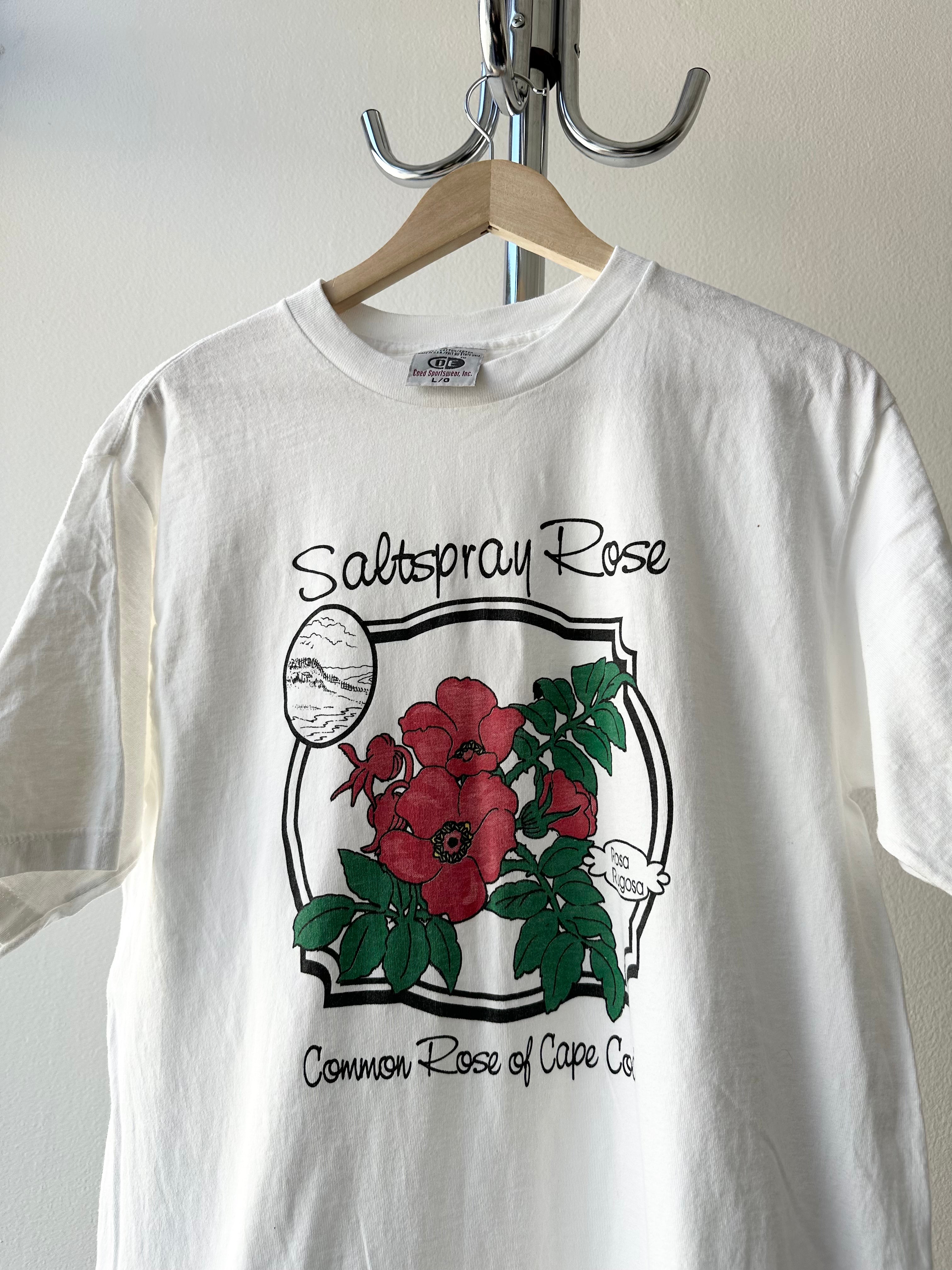 Vintage 1990s "Saltspray Rose" Flower t-shirt - size L