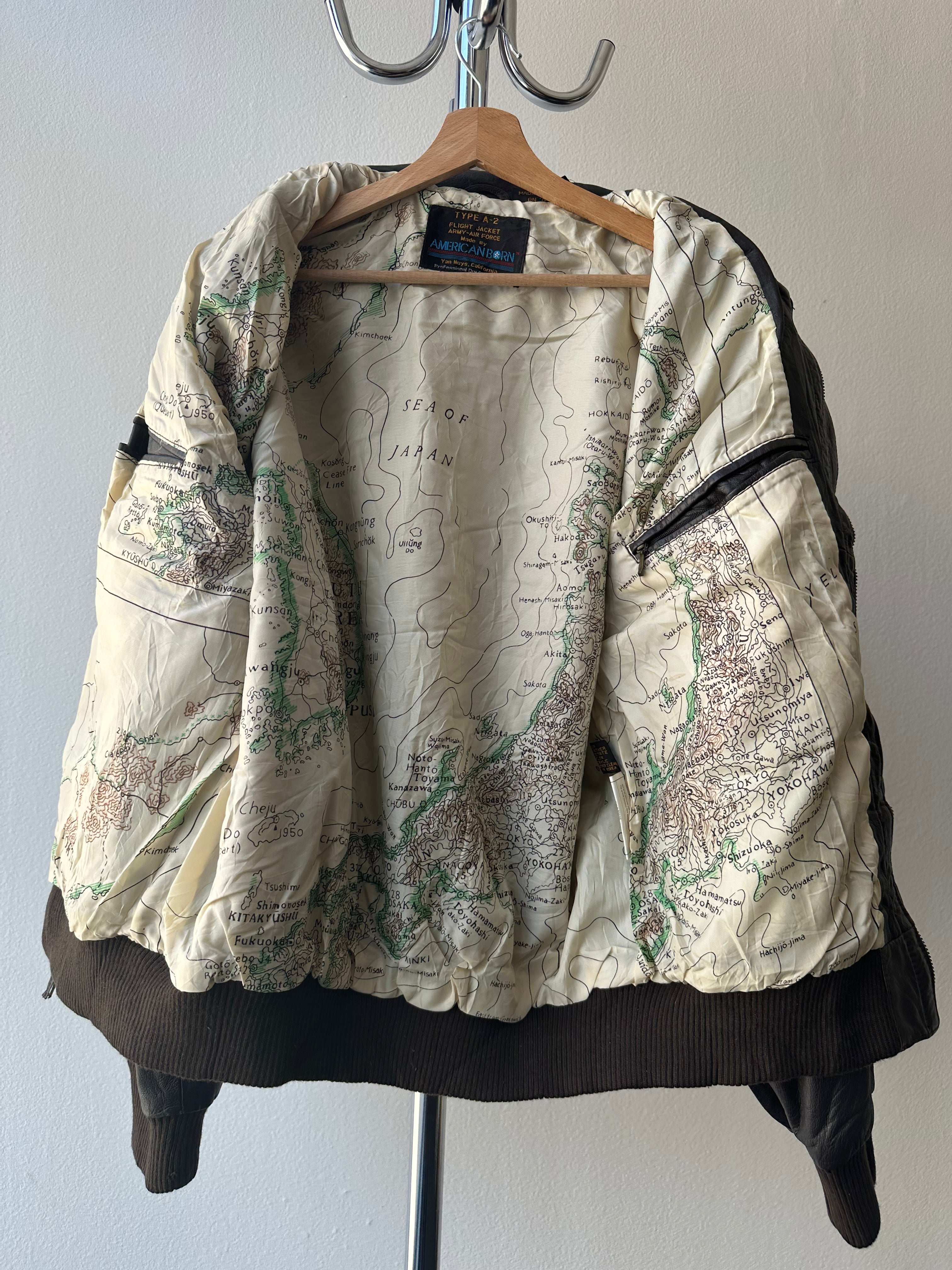 Vintage 1990s "American Born" A-2 Flight Leather Jacket - size XL