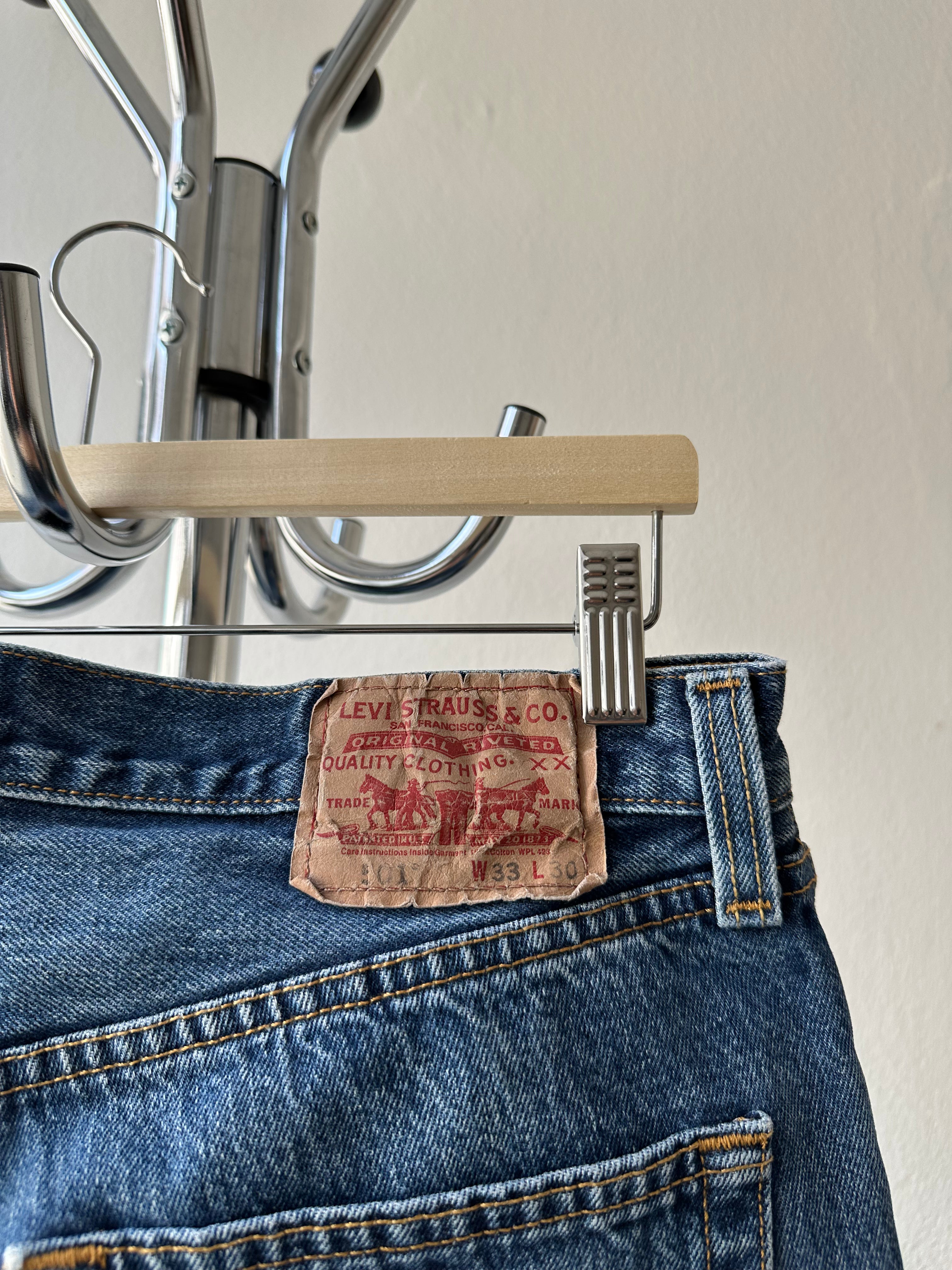 Vintage 1990s Levi's 501 Faded Denim Pants - size 33x30