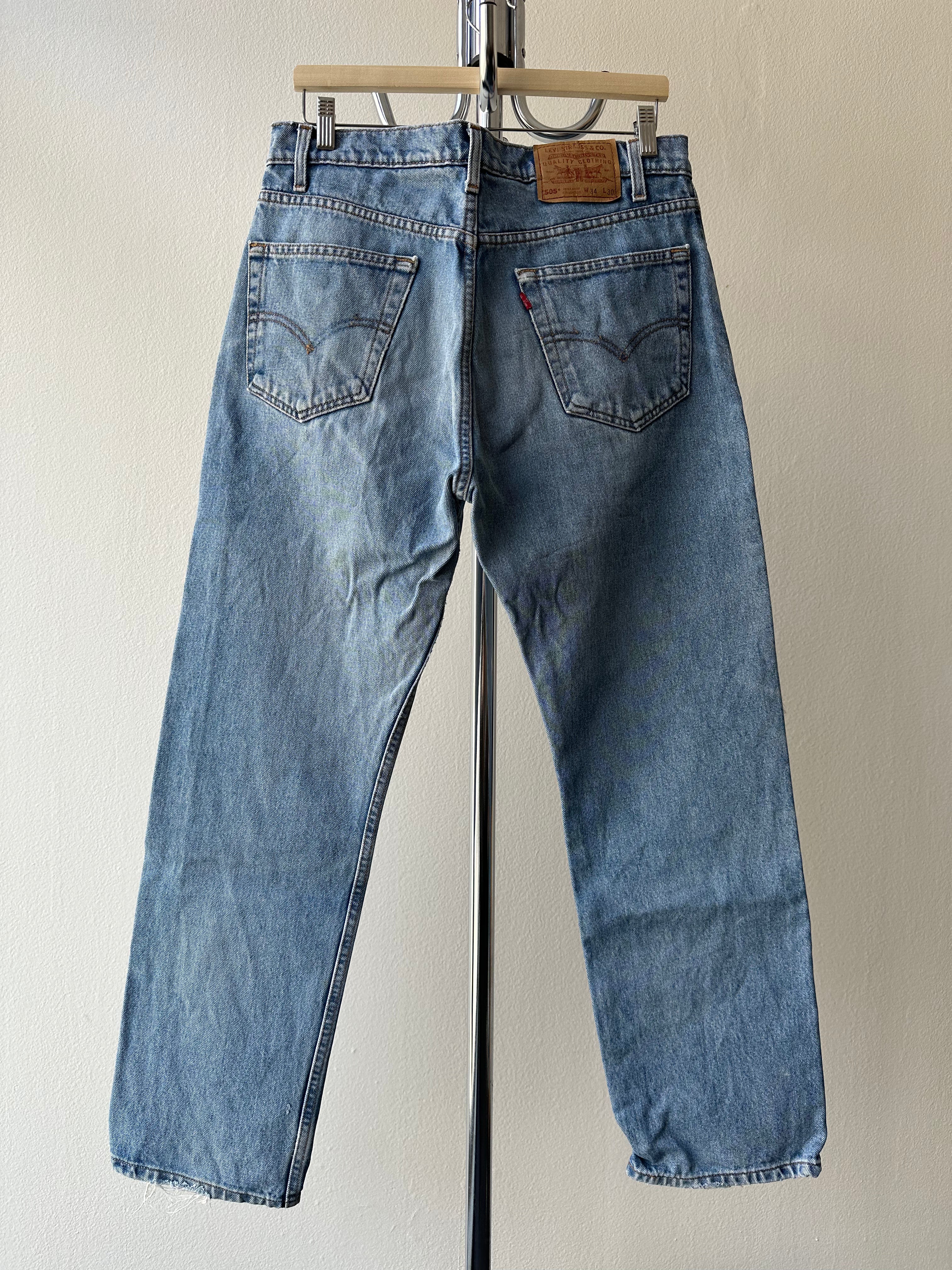 Vintage 1980s Levi's Distressed & Faded Denim Pants - size 34x30