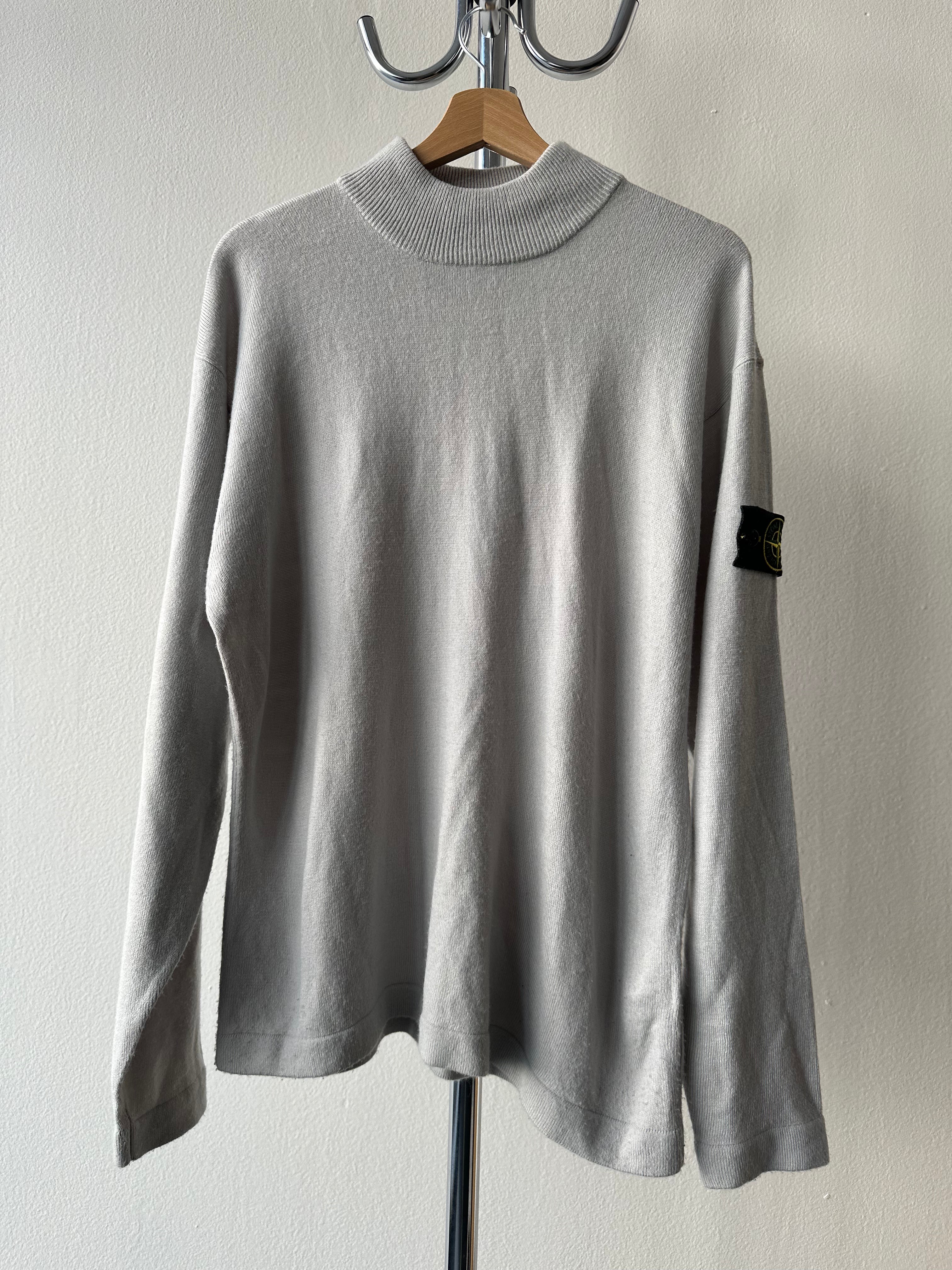 Vintage 1990s Stone Island Mock Neck Sweater - size L/XL