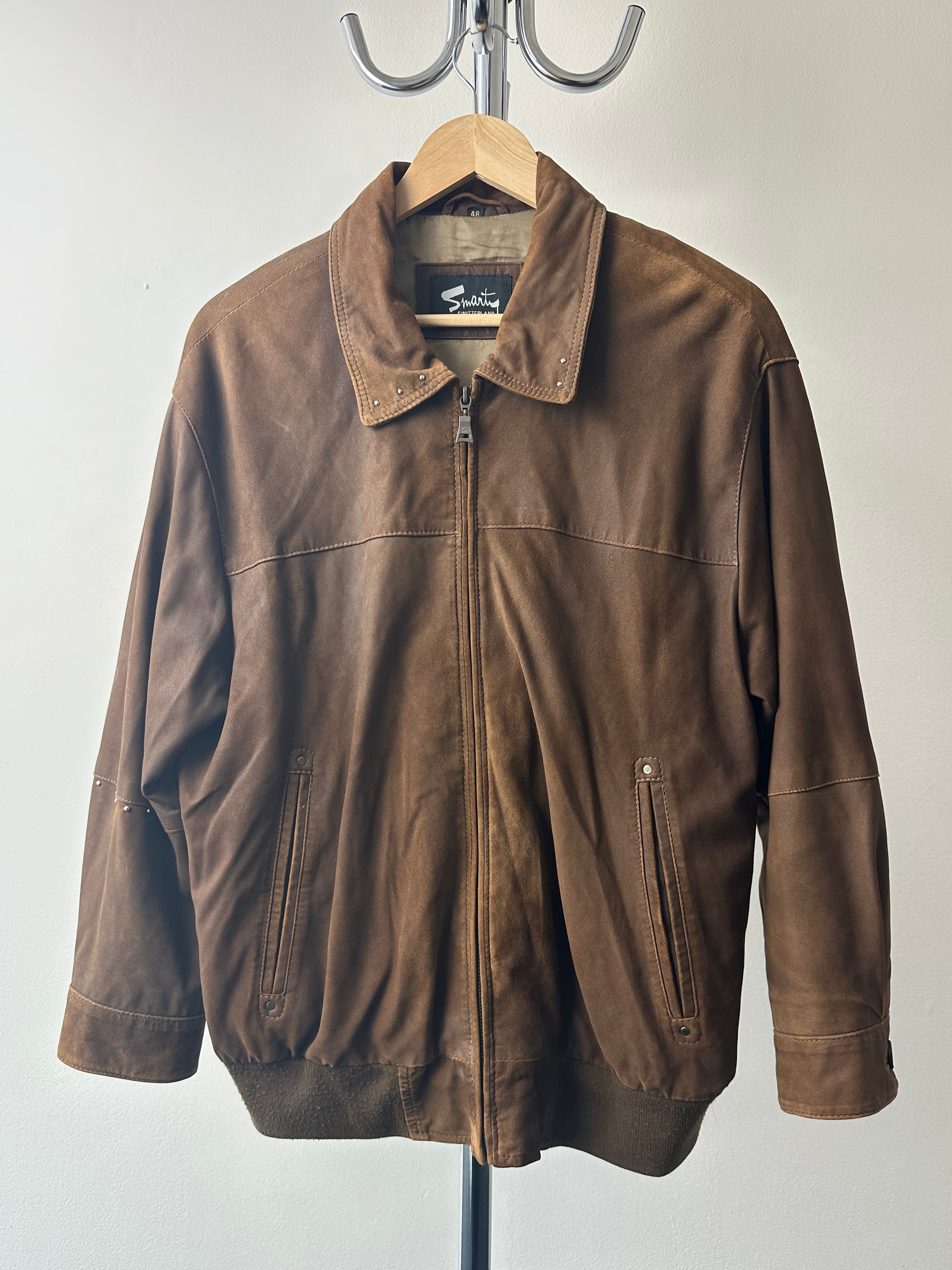 Vintage Smarty Switzerland Brown Suede Leather Jacket - size M