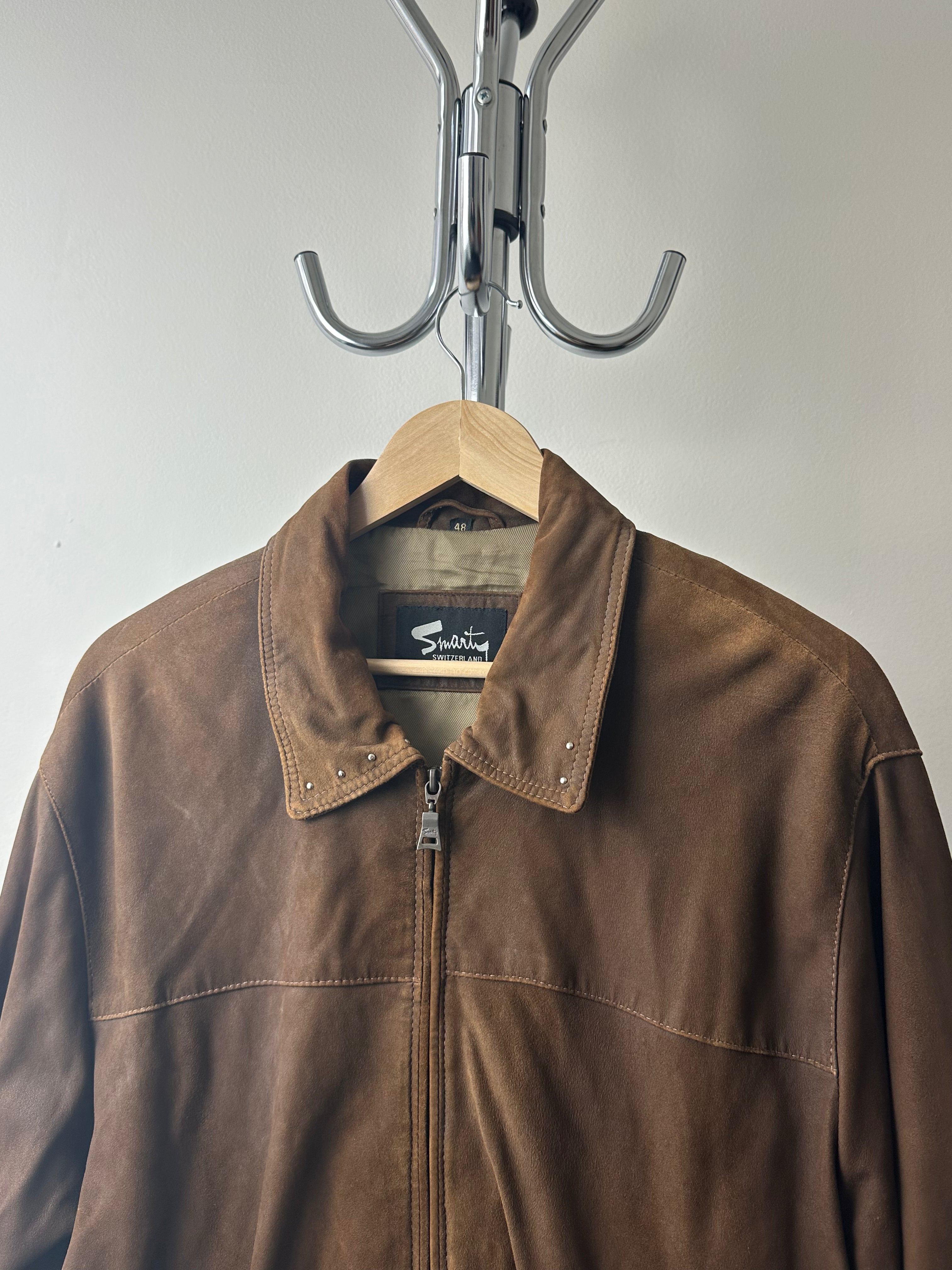 Vintage Smarty Switzerland Brown Suede Leather Jacket - size M
