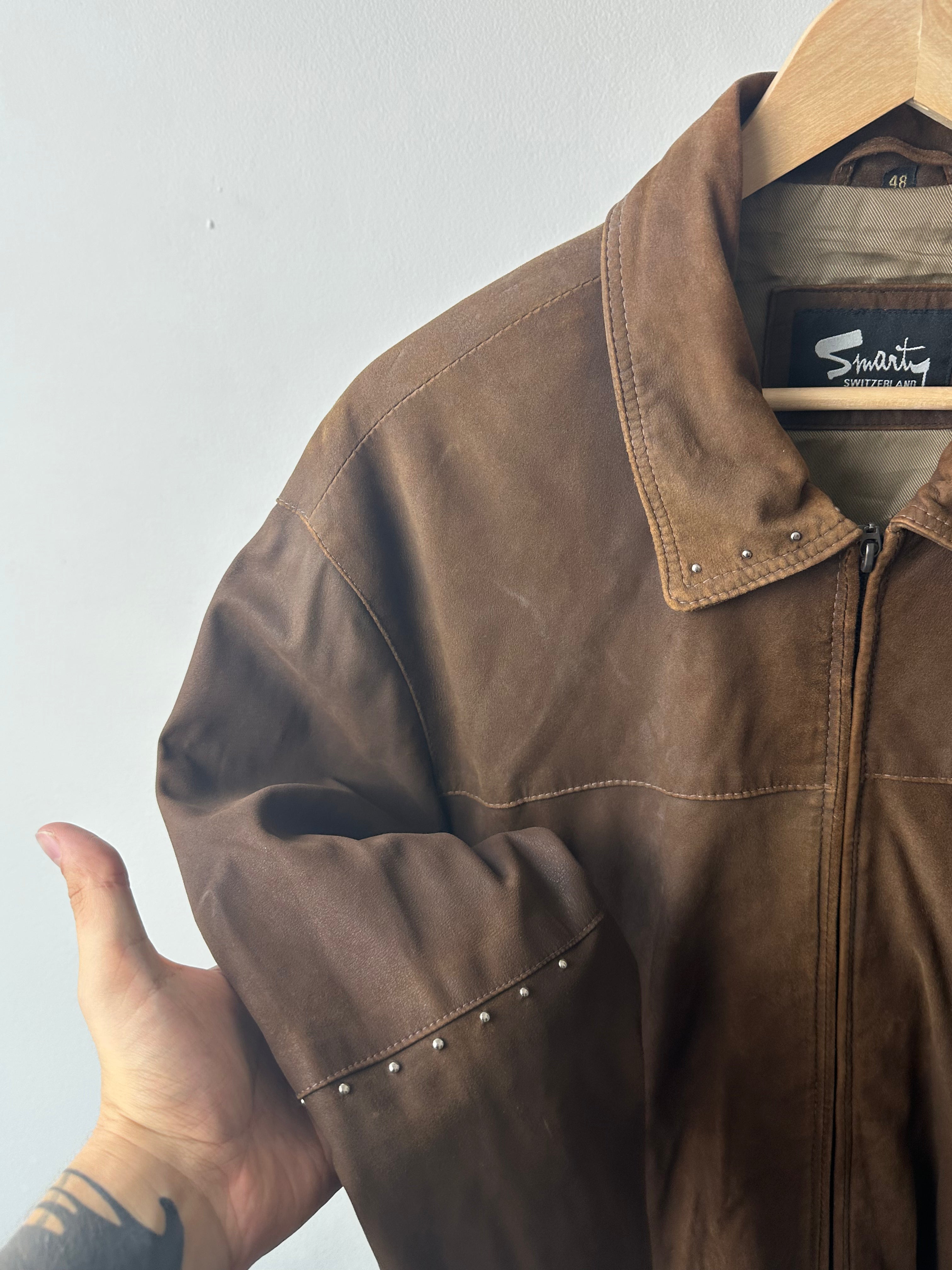 Vintage Smarty Switzerland Brown Suede Leather Jacket - size M