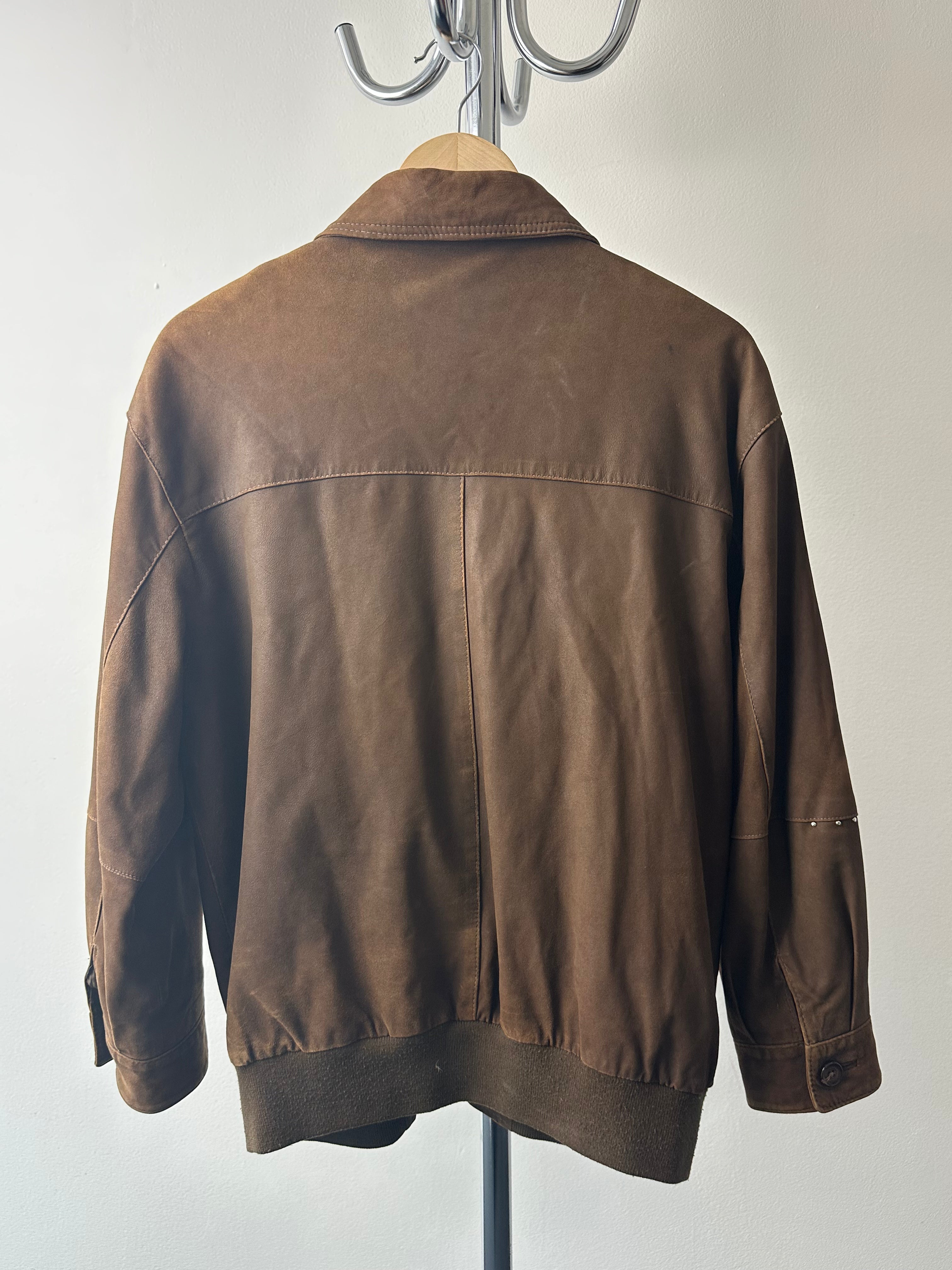 Vintage Smarty Switzerland Brown Suede Leather Jacket - size M