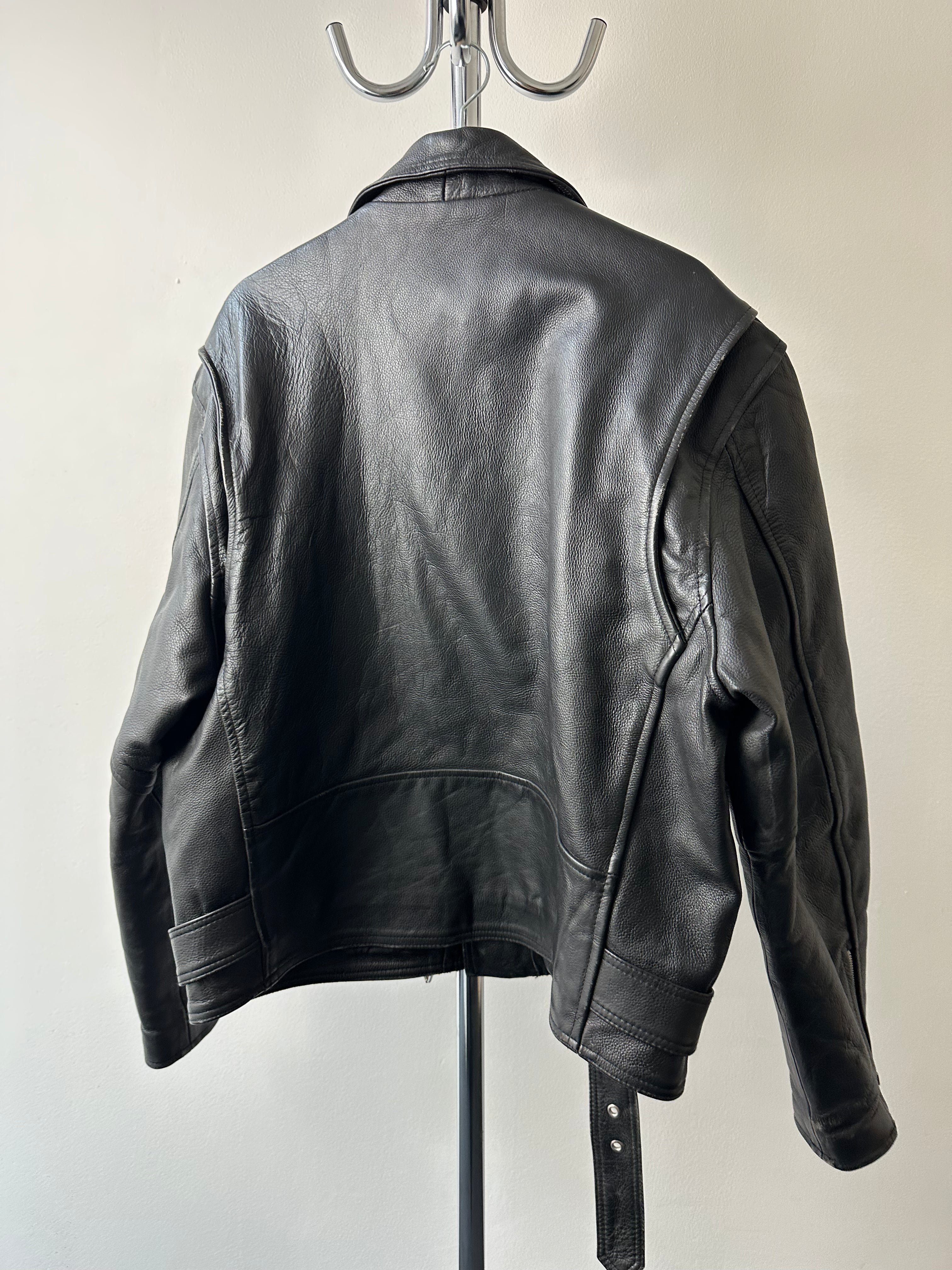 Vintage 1980s/90s Aviatrix Exclusive Brand Leather Biker Jacket - size L