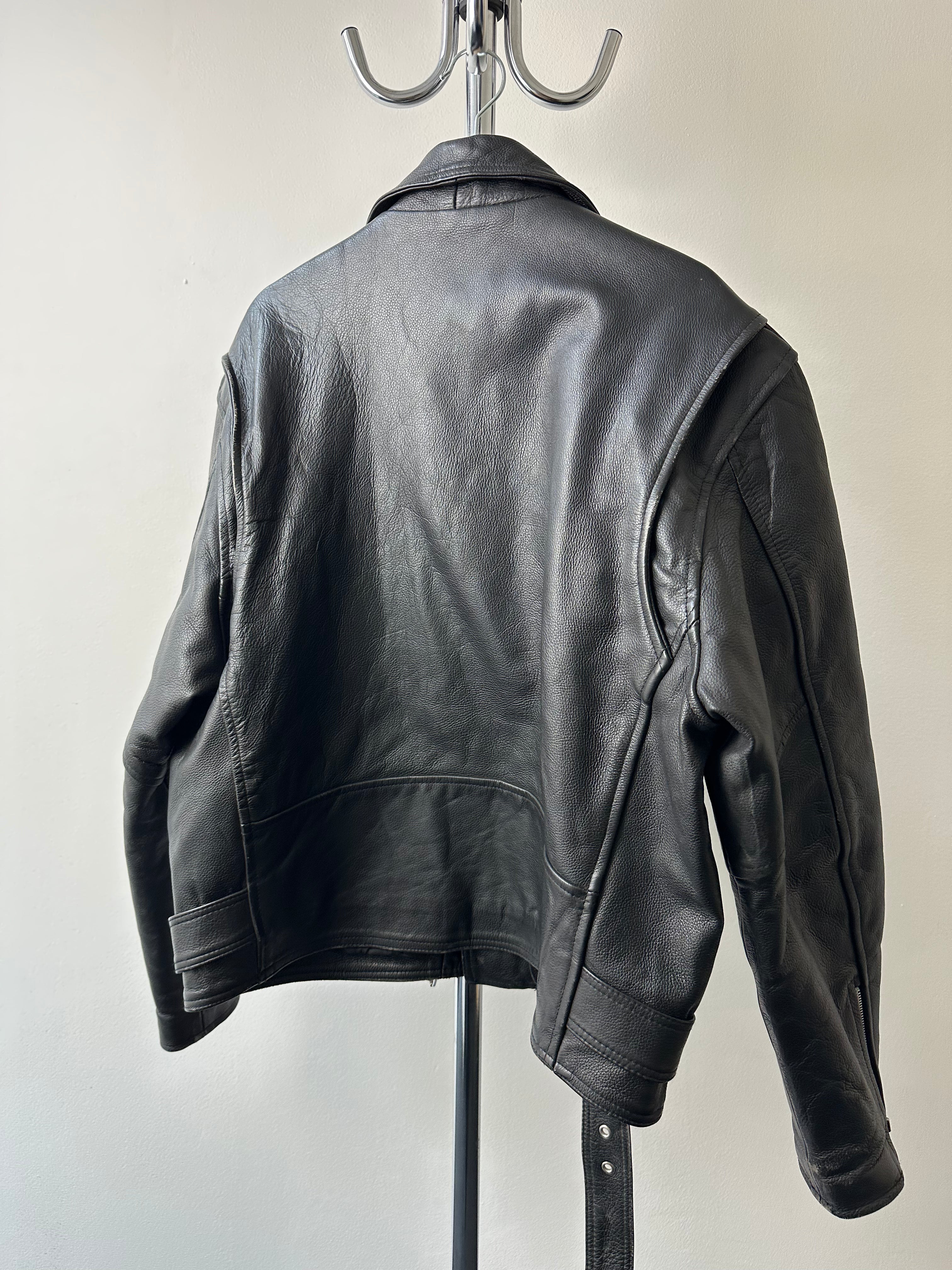 Vintage 1980s/90s Aviatrix Exclusive Brand Leather Biker Jacket - size L