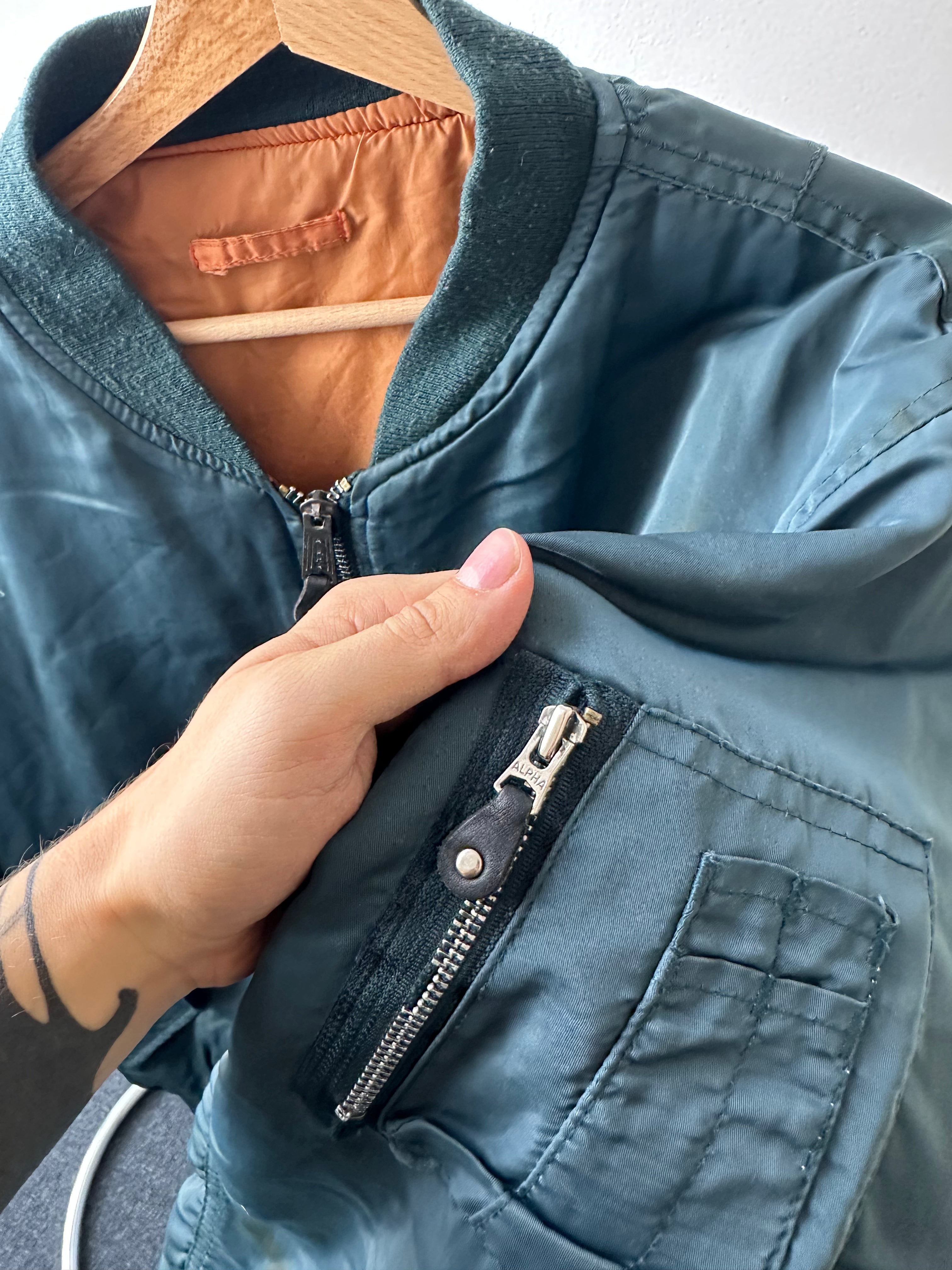 Vintage - 1980s Alpha Industries Trashed MA-1 Bomber Jacket - size XL