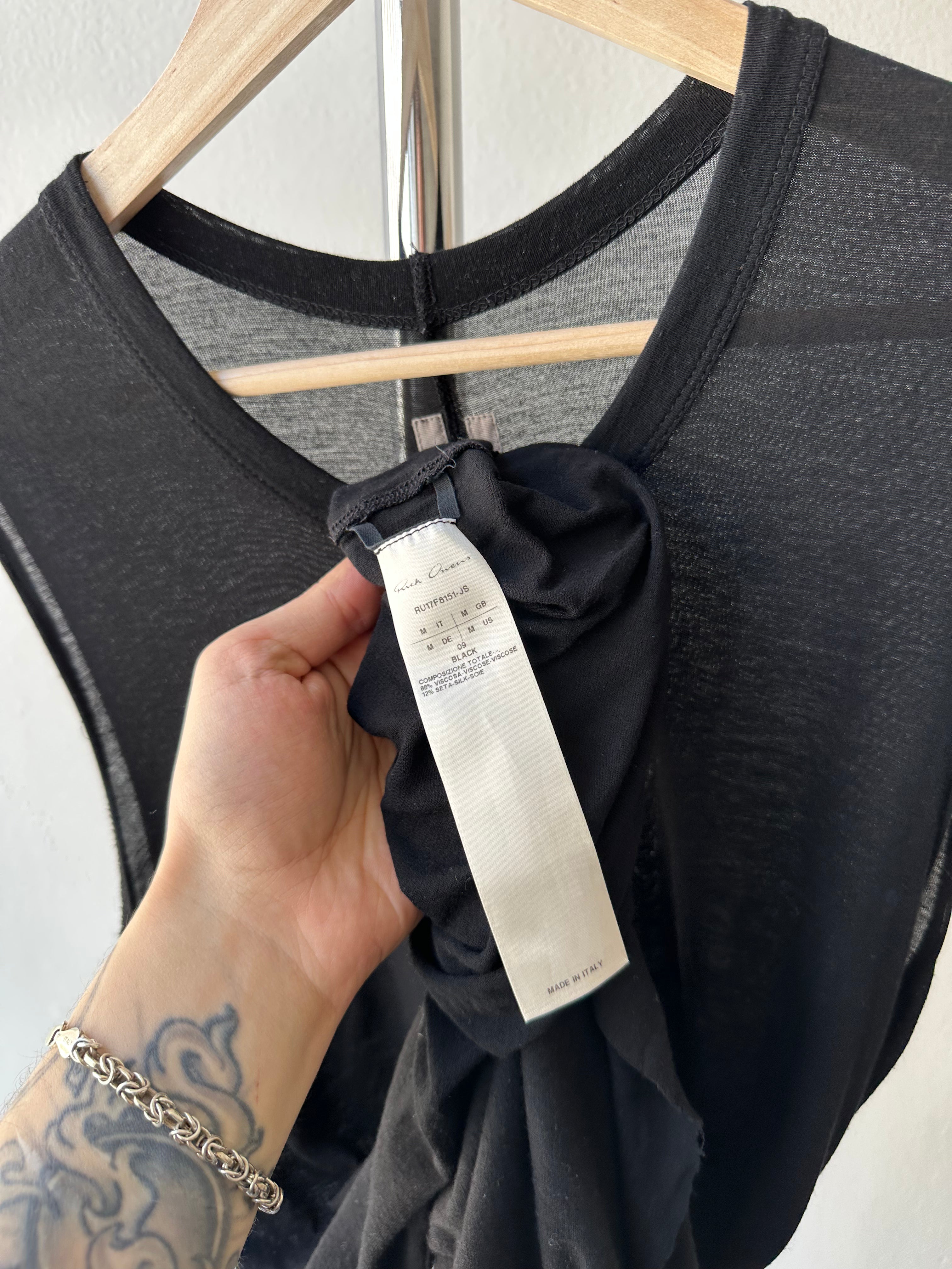 Rick Owens FW17 “Glitter” Sheer Tank Top - size M