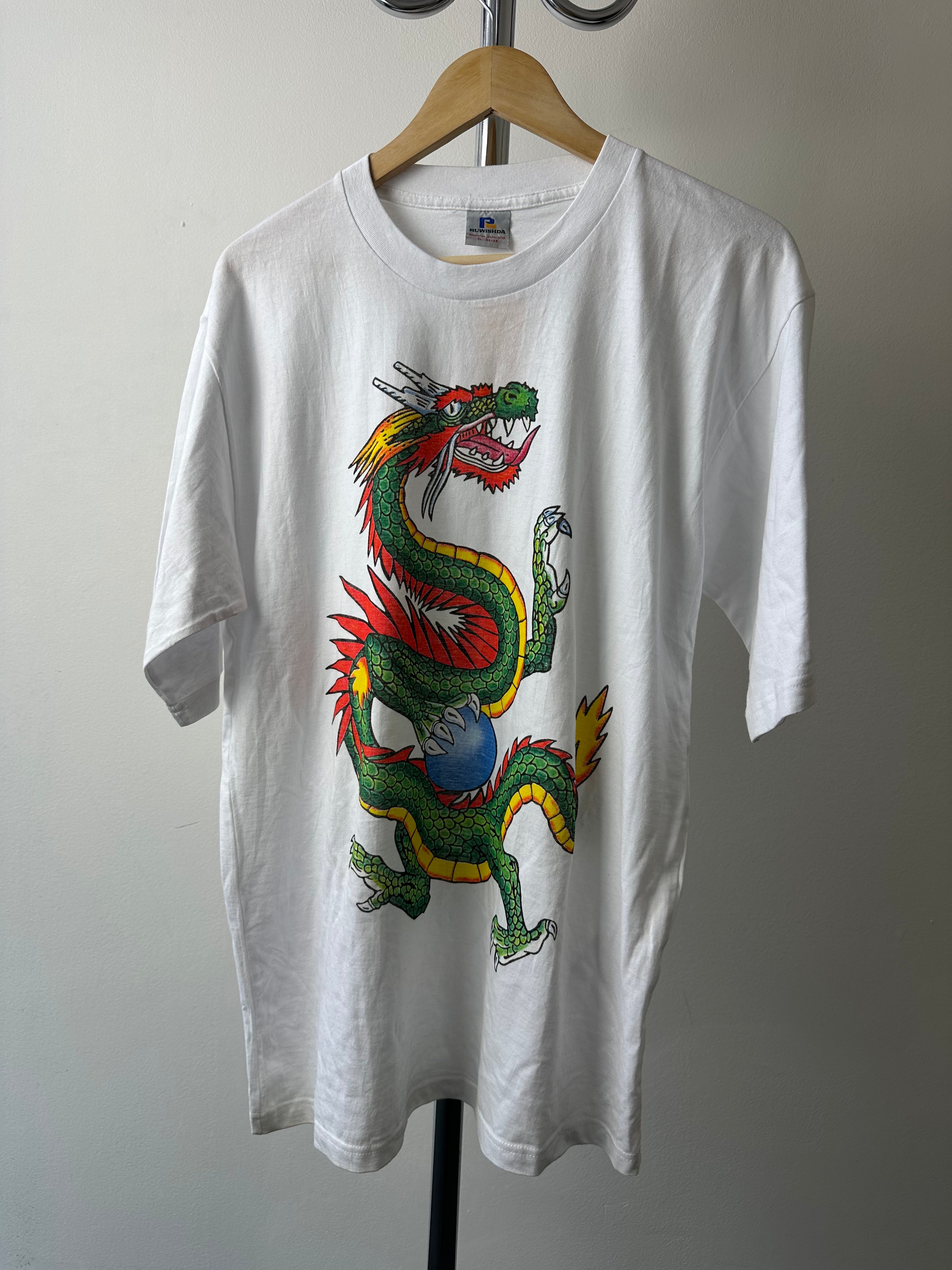 Vintage 1990s Dragon Graphic Tee - size L
