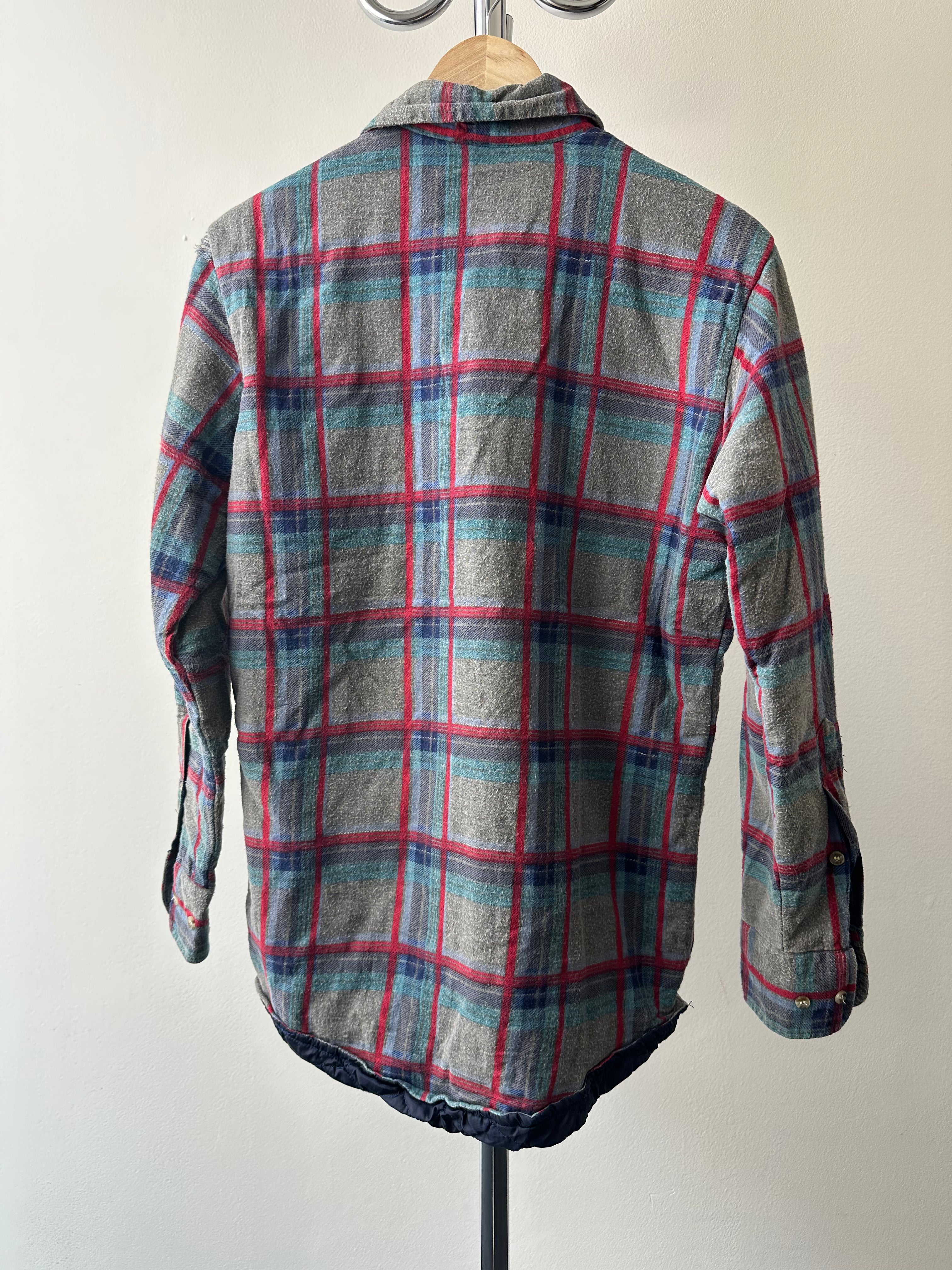 Vintage 1990s Quilted Flannel Shirt - size S