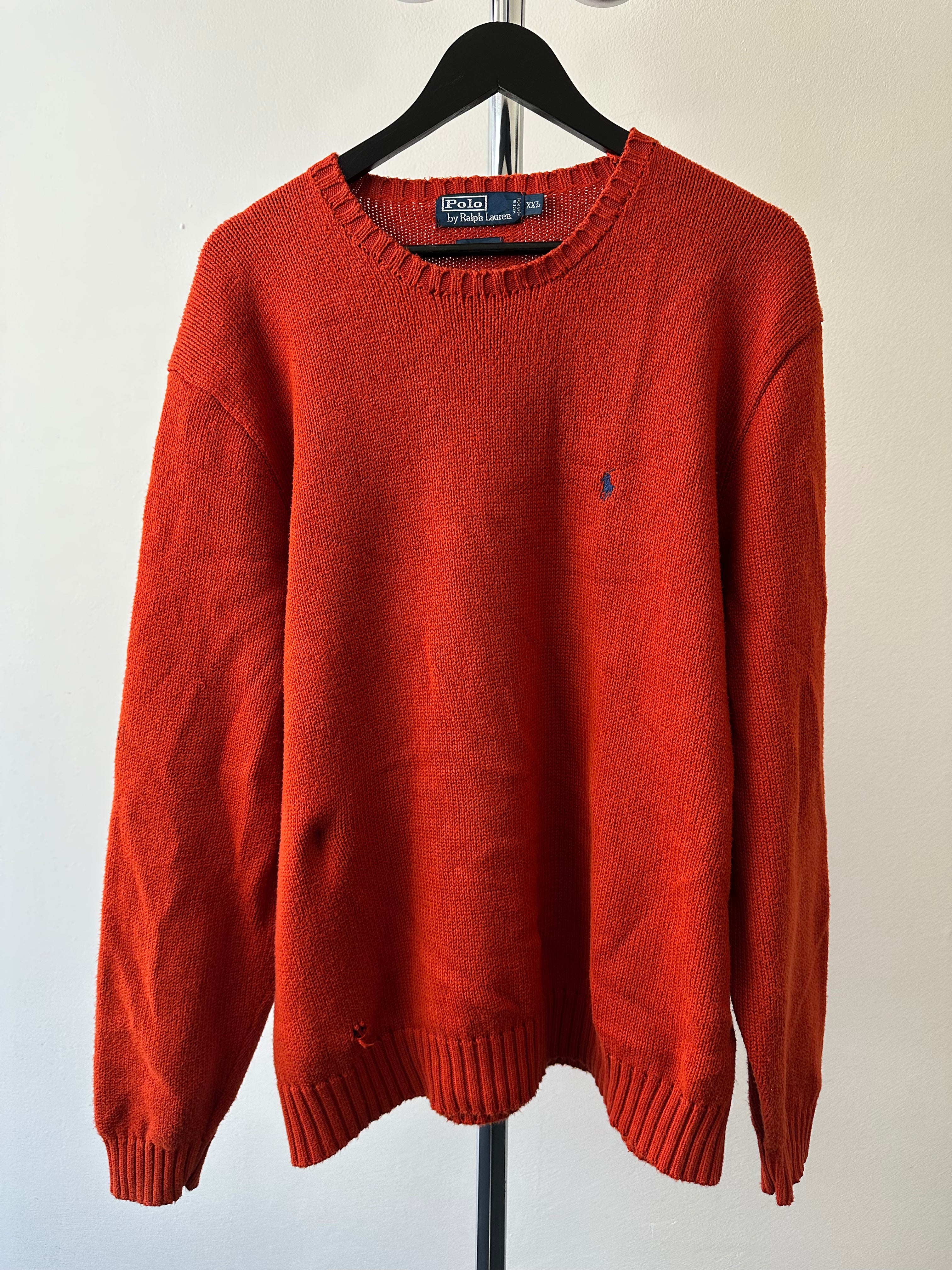 Vintage 1990s Polo Ralph Lauren Distressed Knit - size XL