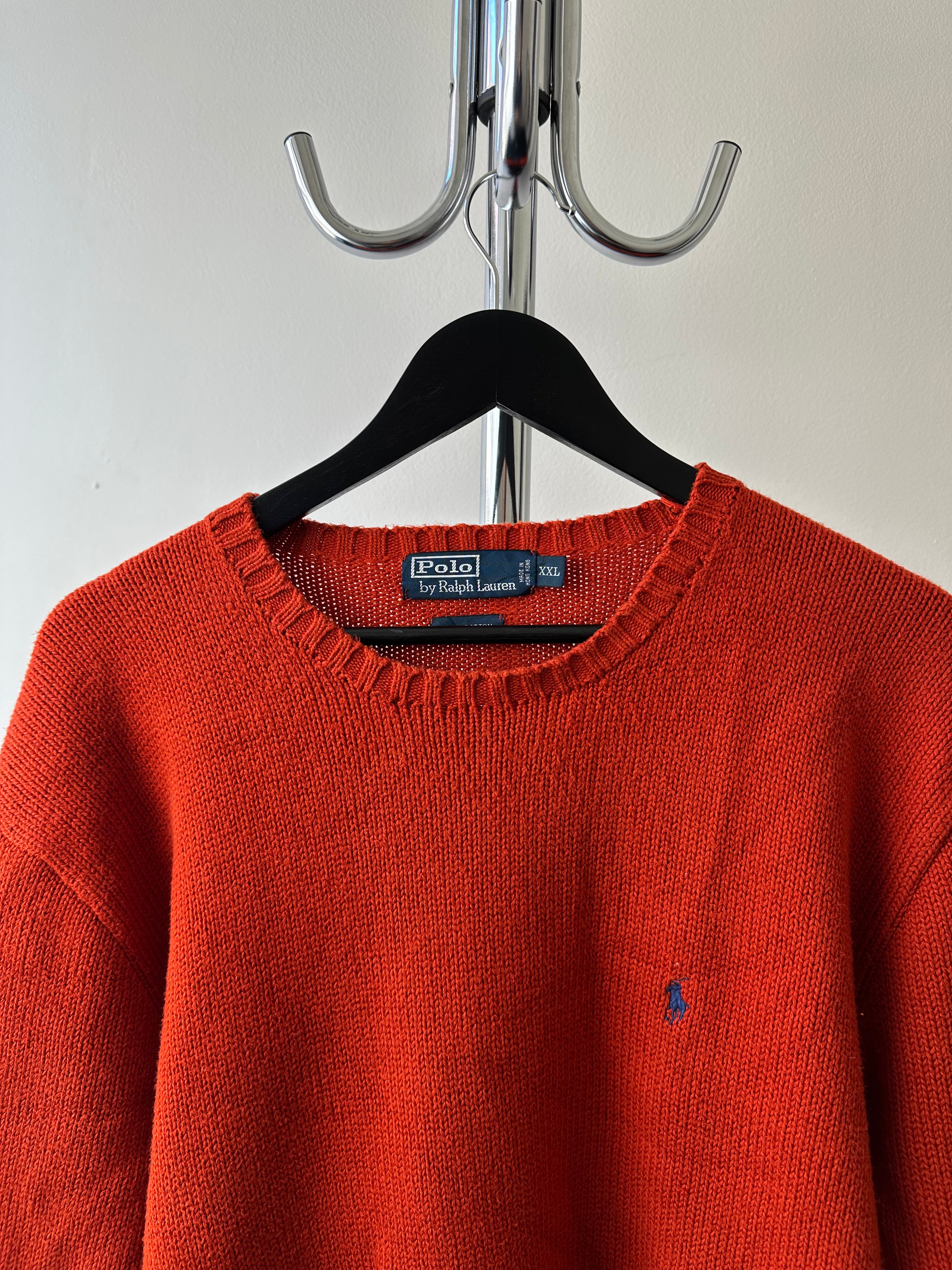 Vintage 1990s Polo Ralph Lauren Distressed Knit - size XL