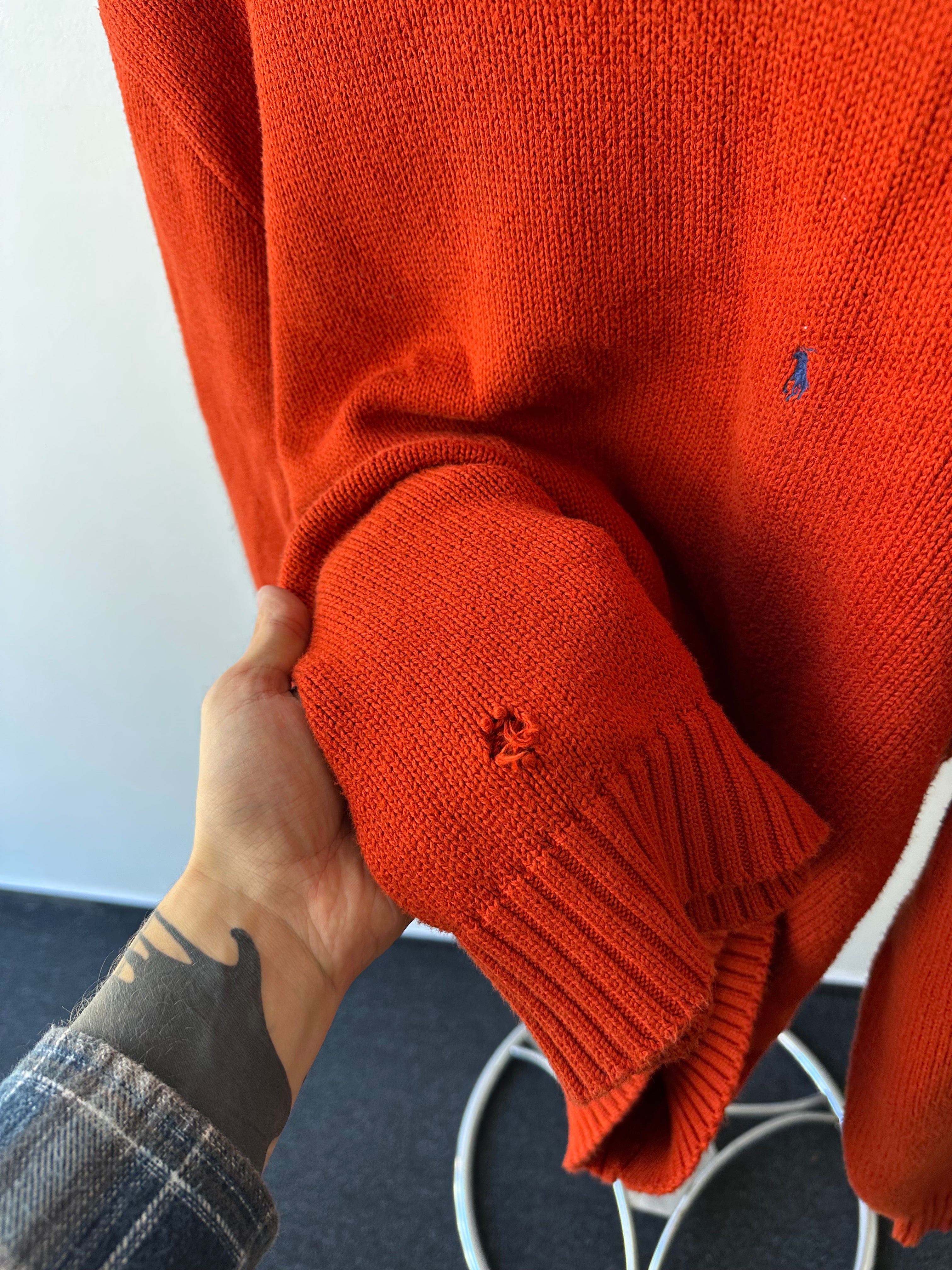 Vintage 1990s Polo Ralph Lauren Distressed Knit - size XL
