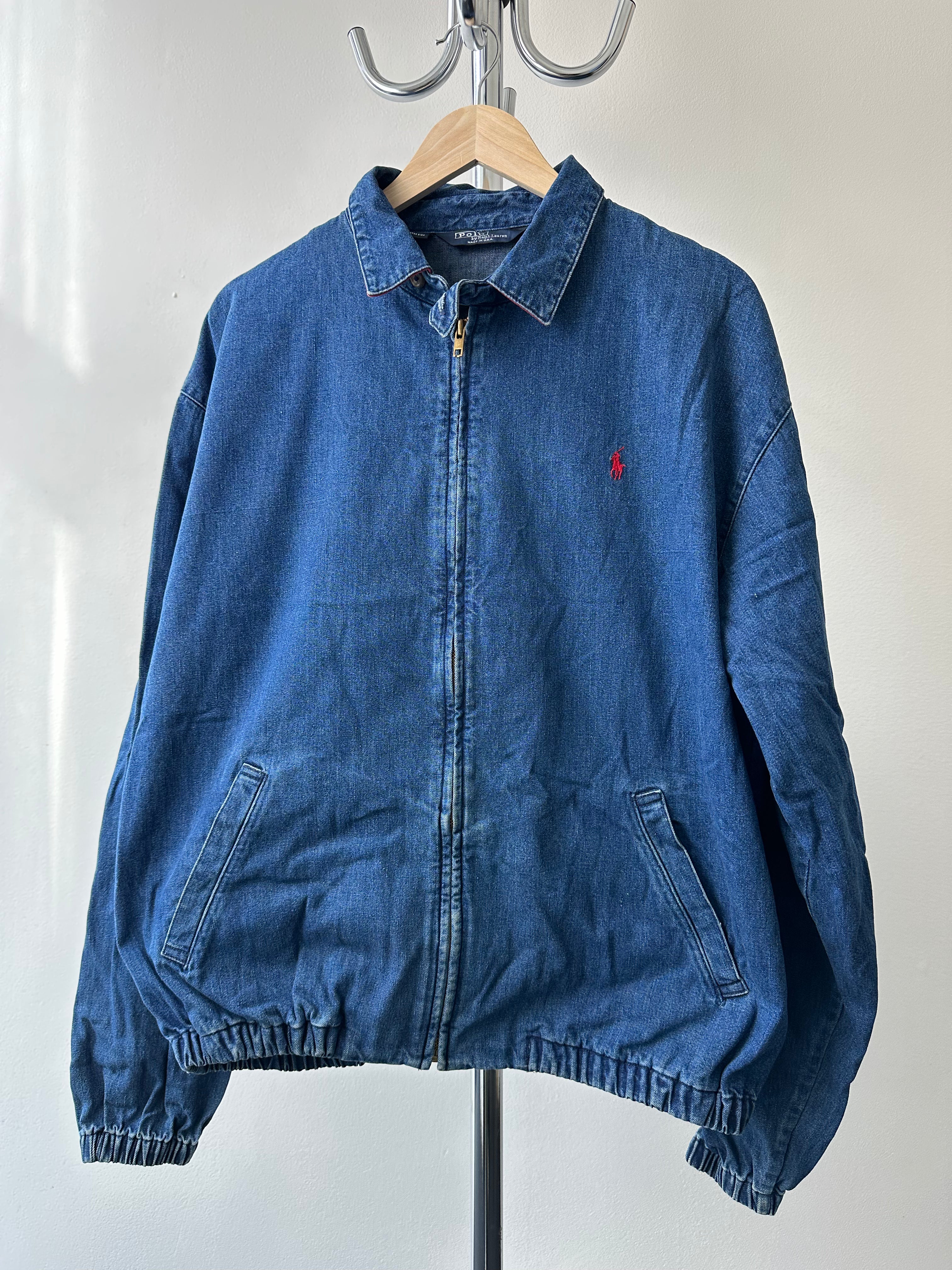 Vintage Polo Ralph Lauren Denim Harrington Jacket - size L