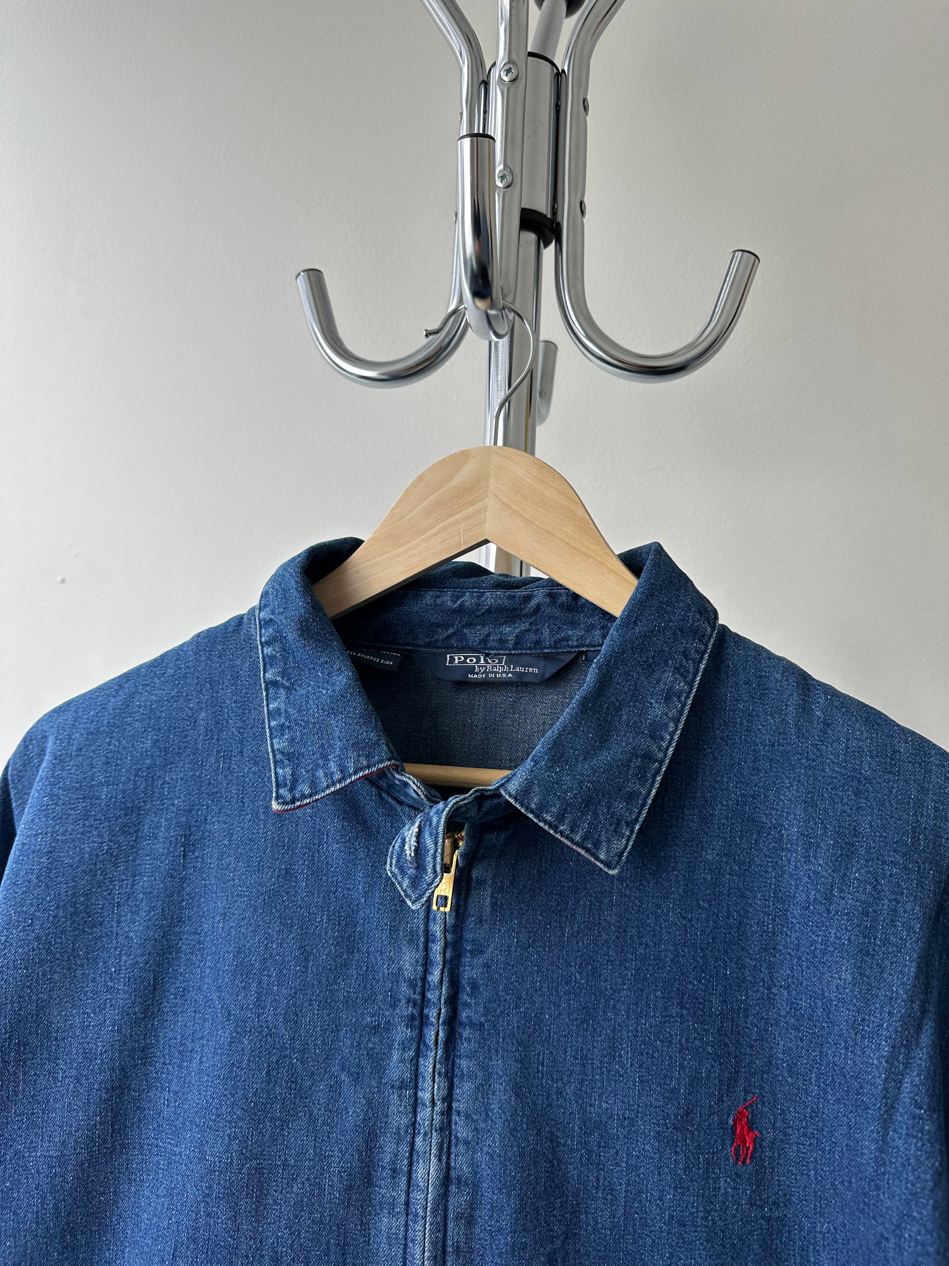 Vintage Polo Ralph Lauren Denim Harrington Jacket - size L