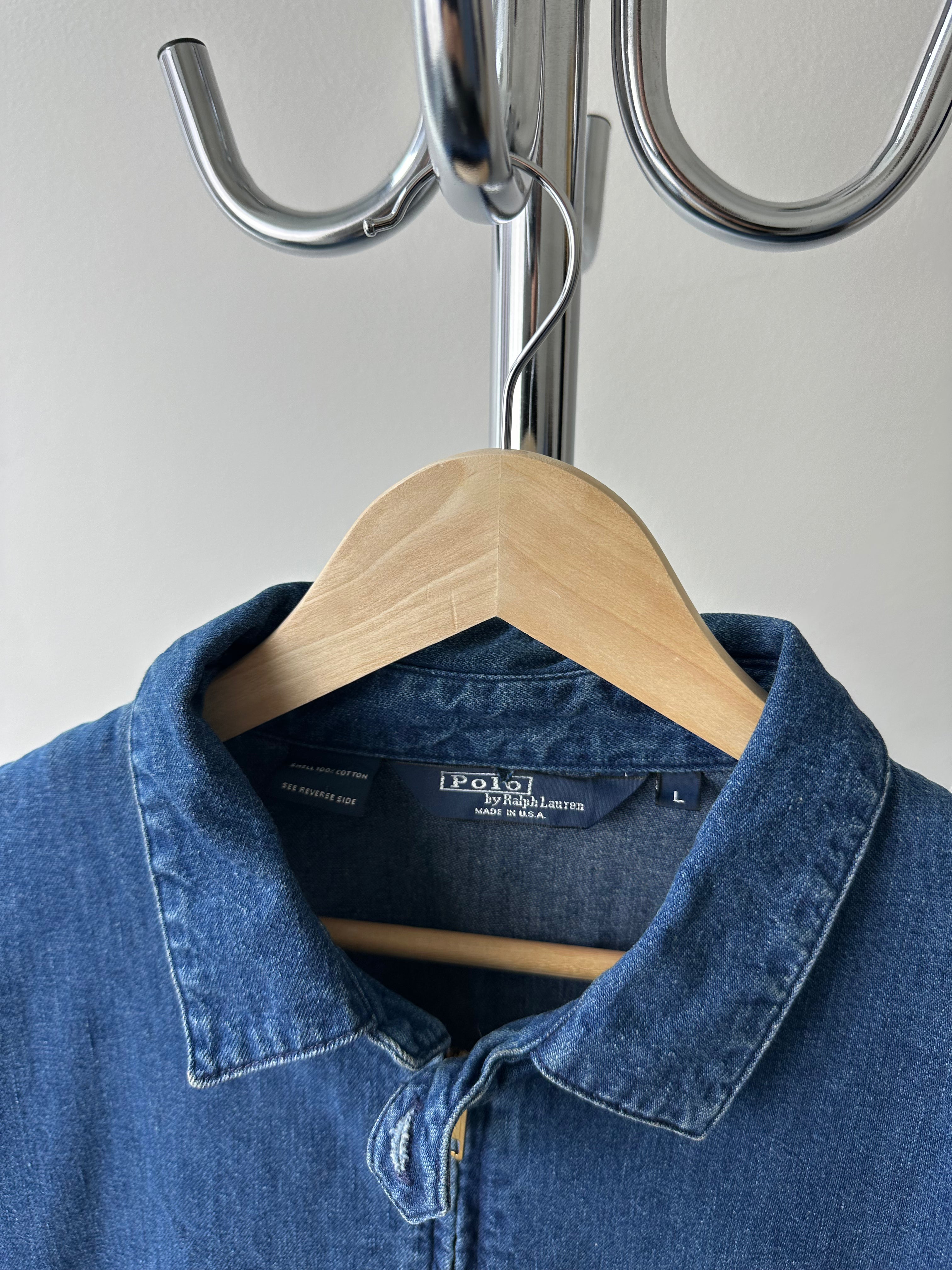 Vintage Polo Ralph Lauren Denim Harrington Jacket - size L