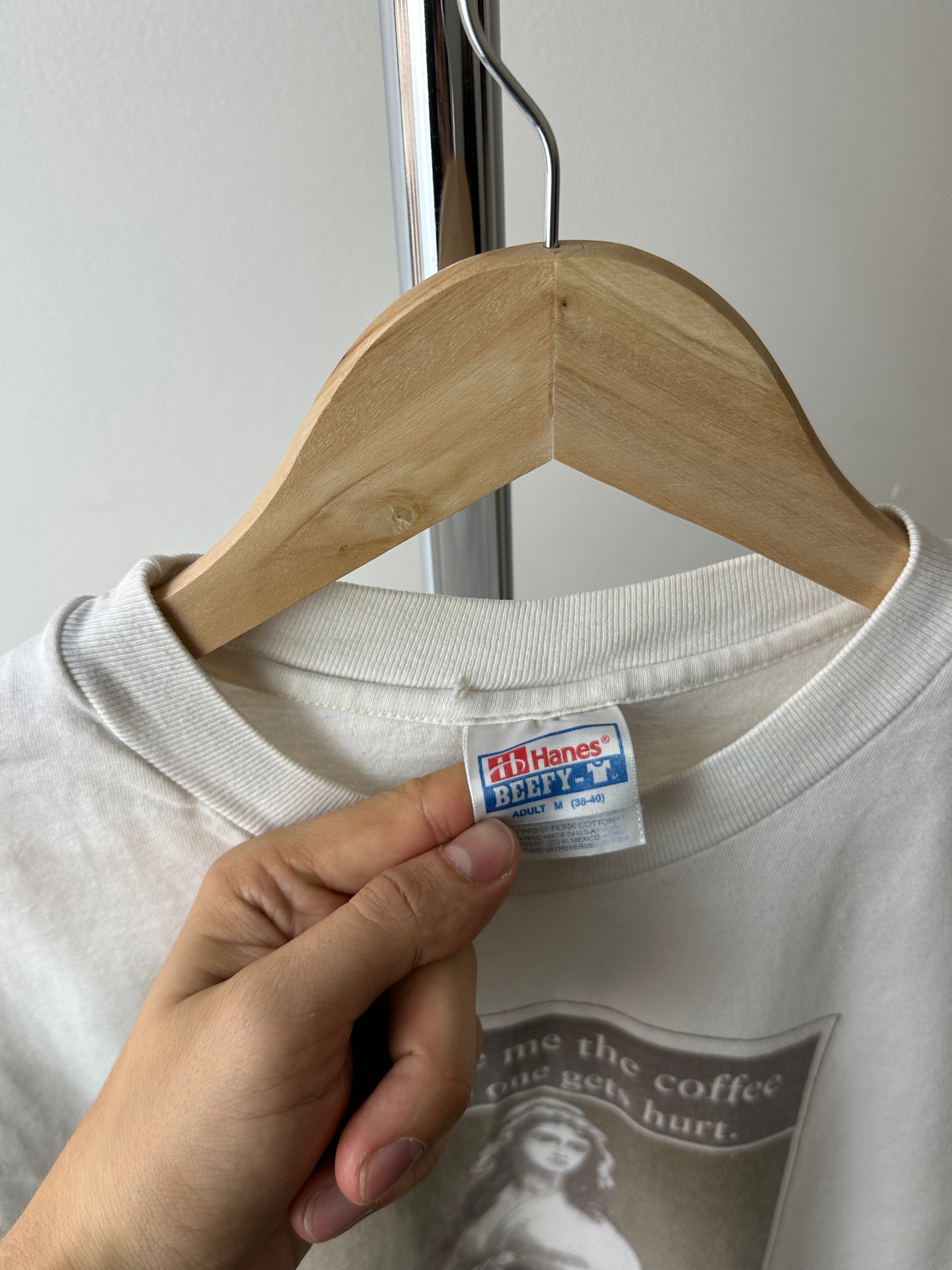 Vintage 1990s "Just Give Me the Coffee” T-shirt - size M