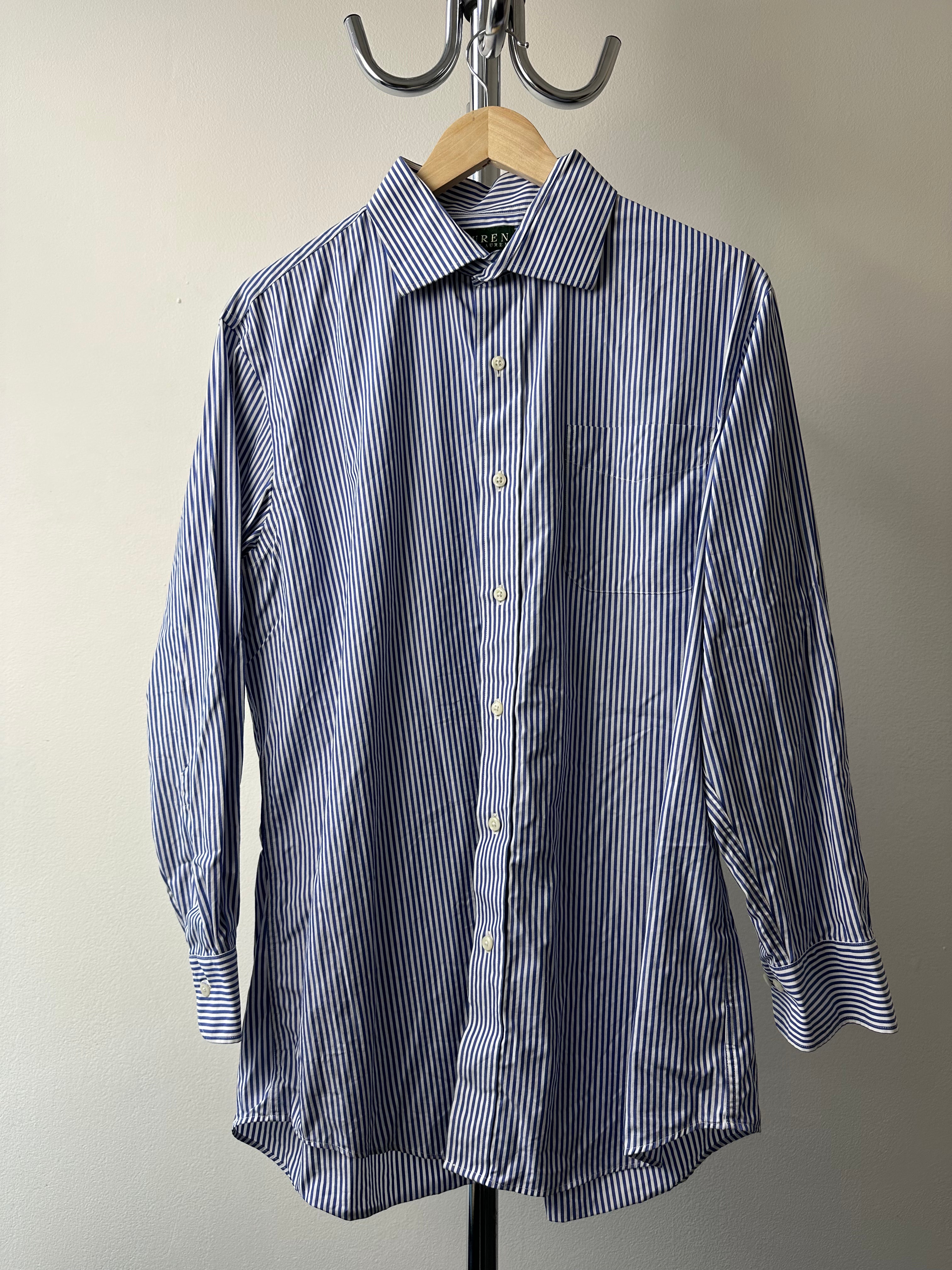Vintage Ralph Lauren Blue Striped Shirt - size L