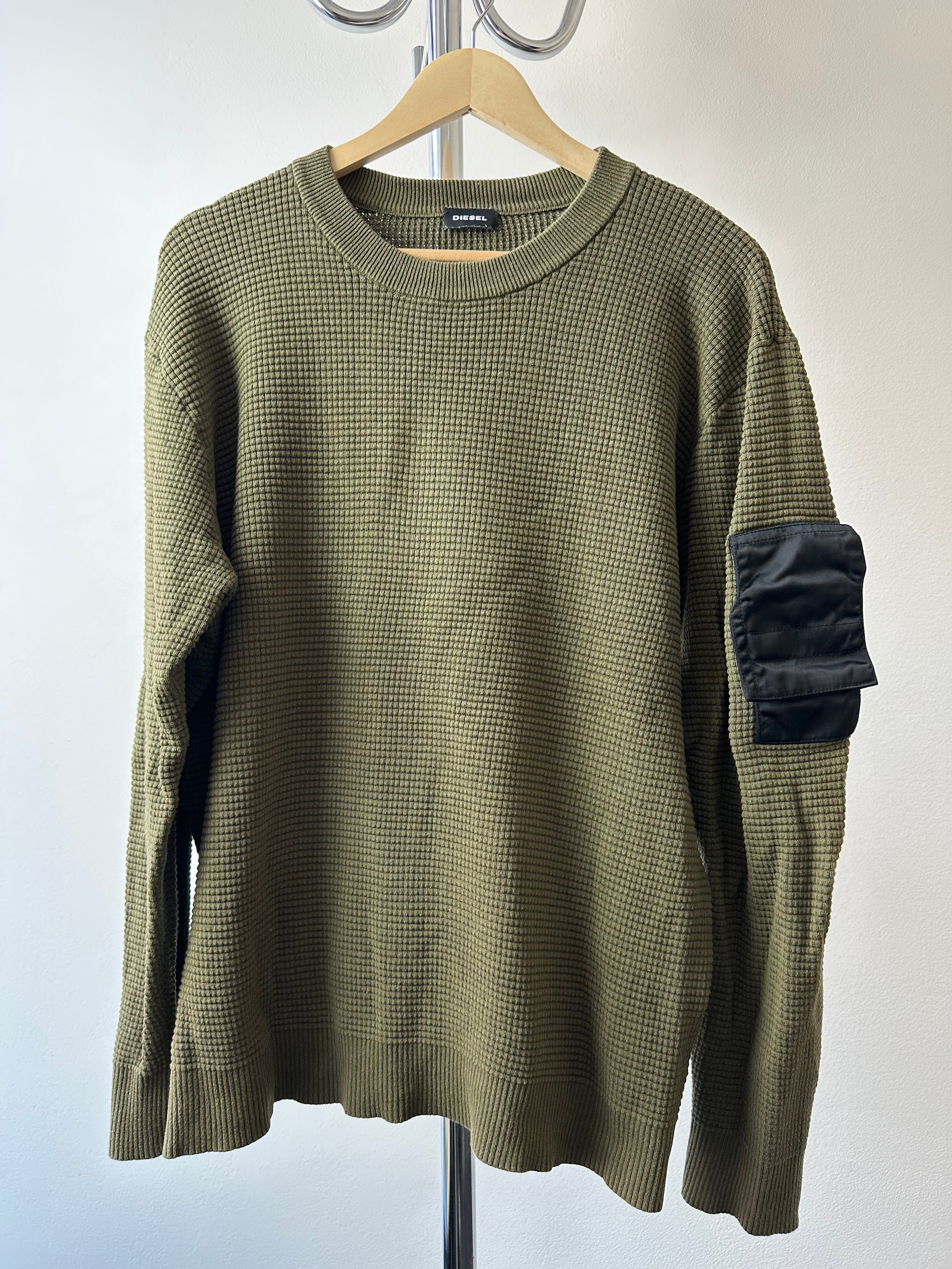 Vintage Diesel Utility Knit Military Sweater - size L