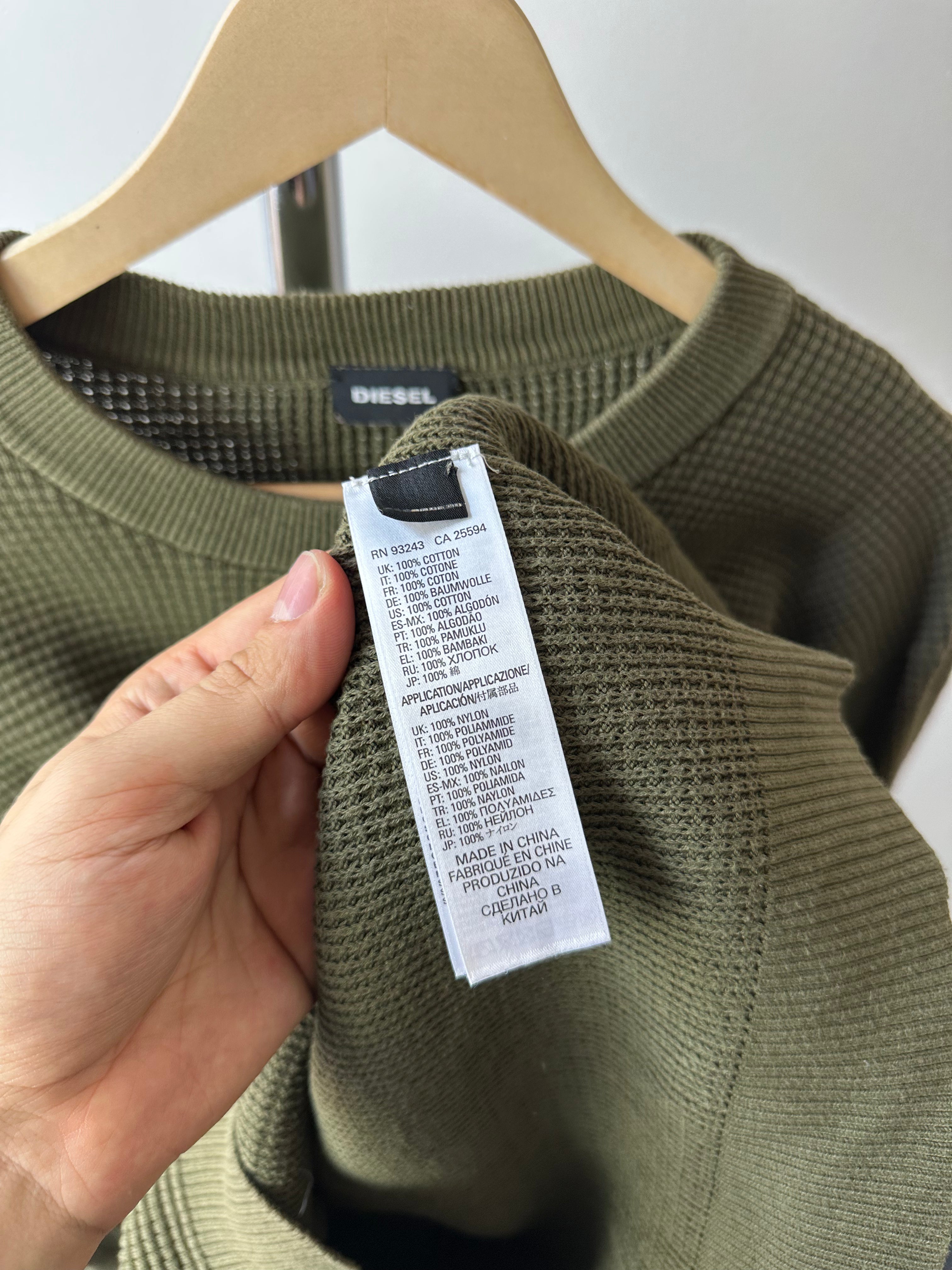 Vintage Diesel Utility Knit Military Sweater - size L