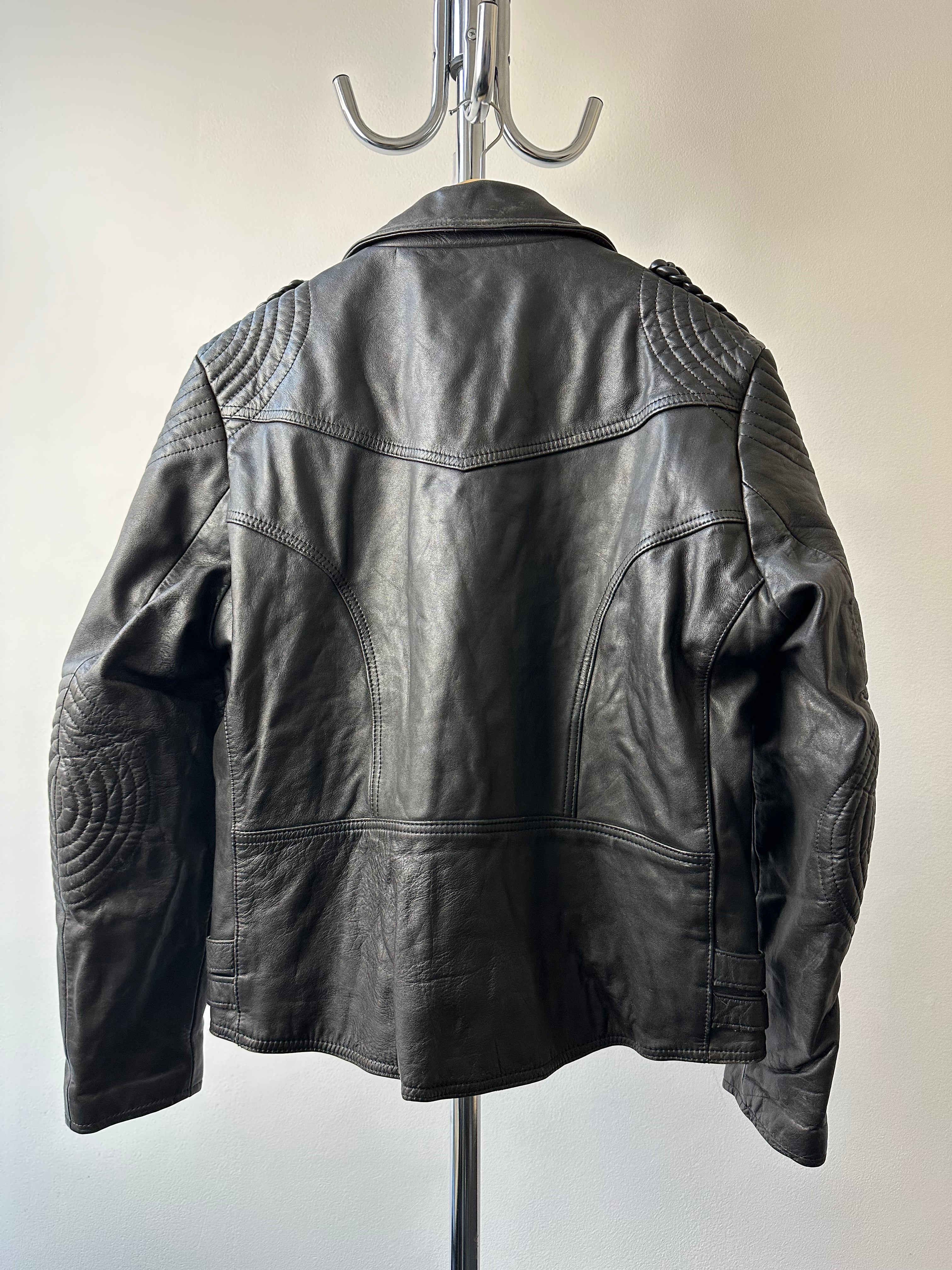 Vintage 1980s Hein Gericke Quilted Leather Biker Jacket - size L/XL