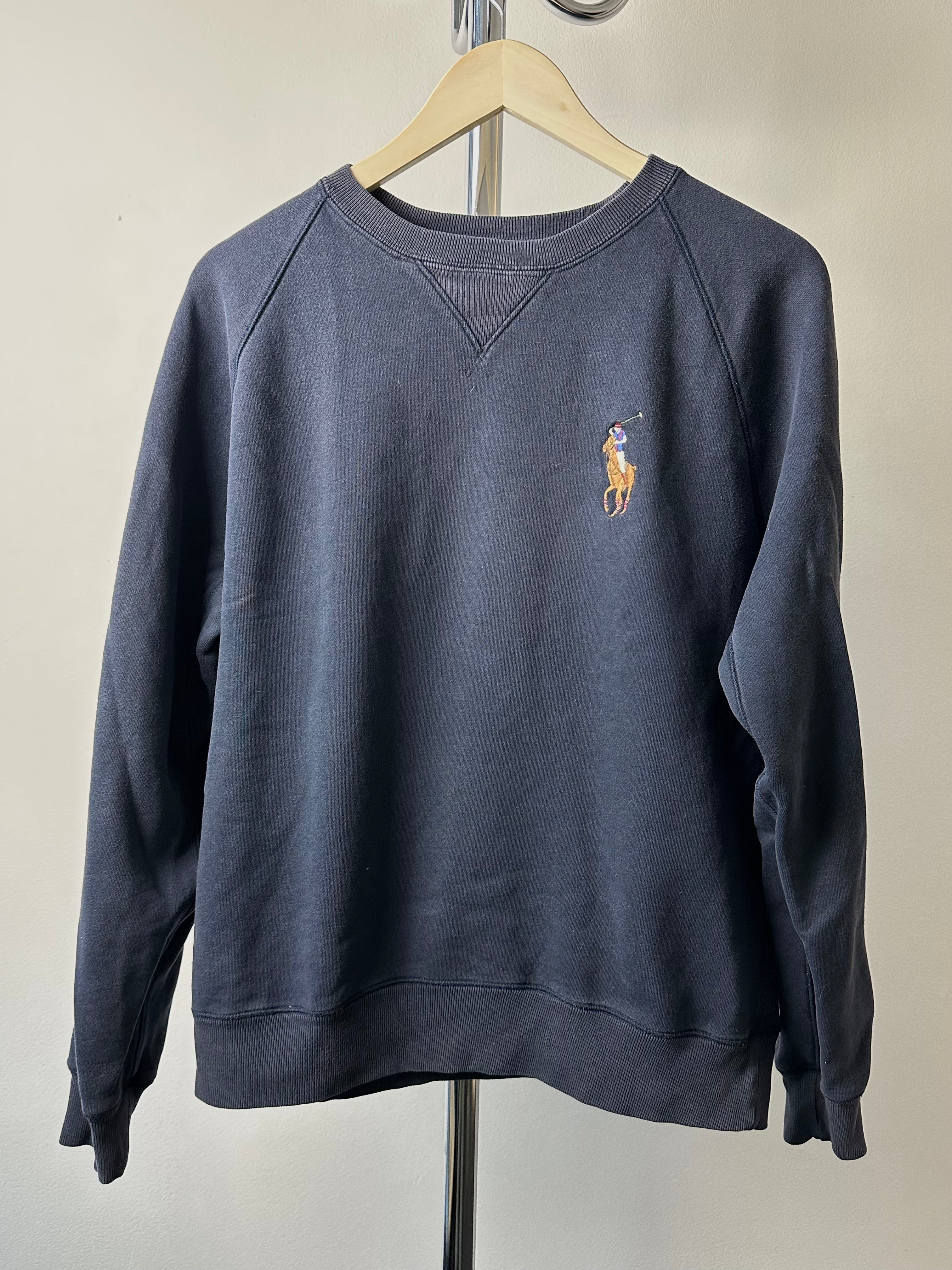 Vintage Polo Ralph Lauren Faded Navy Crewneck - size M