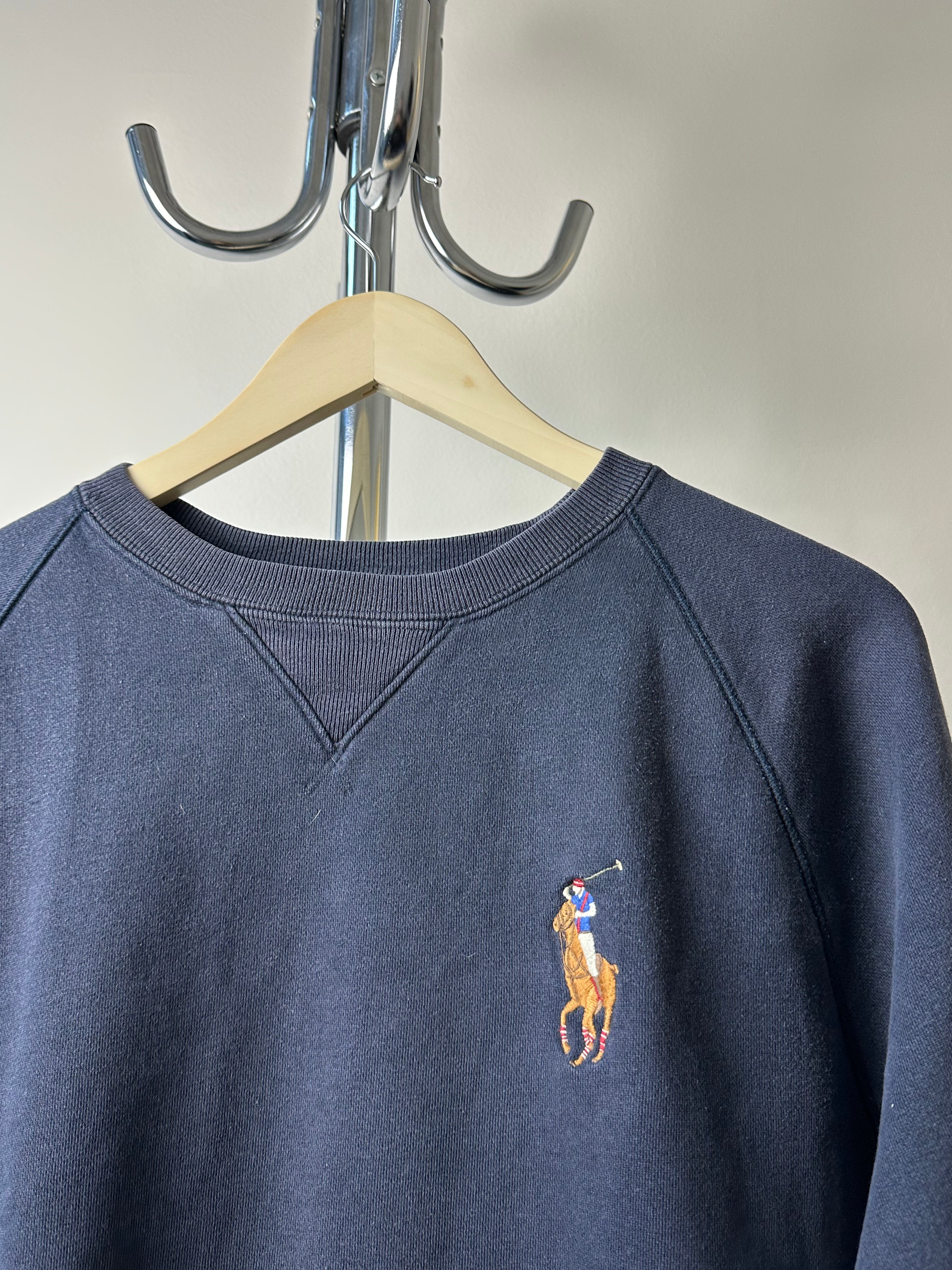 Vintage Polo Ralph Lauren Faded Navy Crewneck - size M