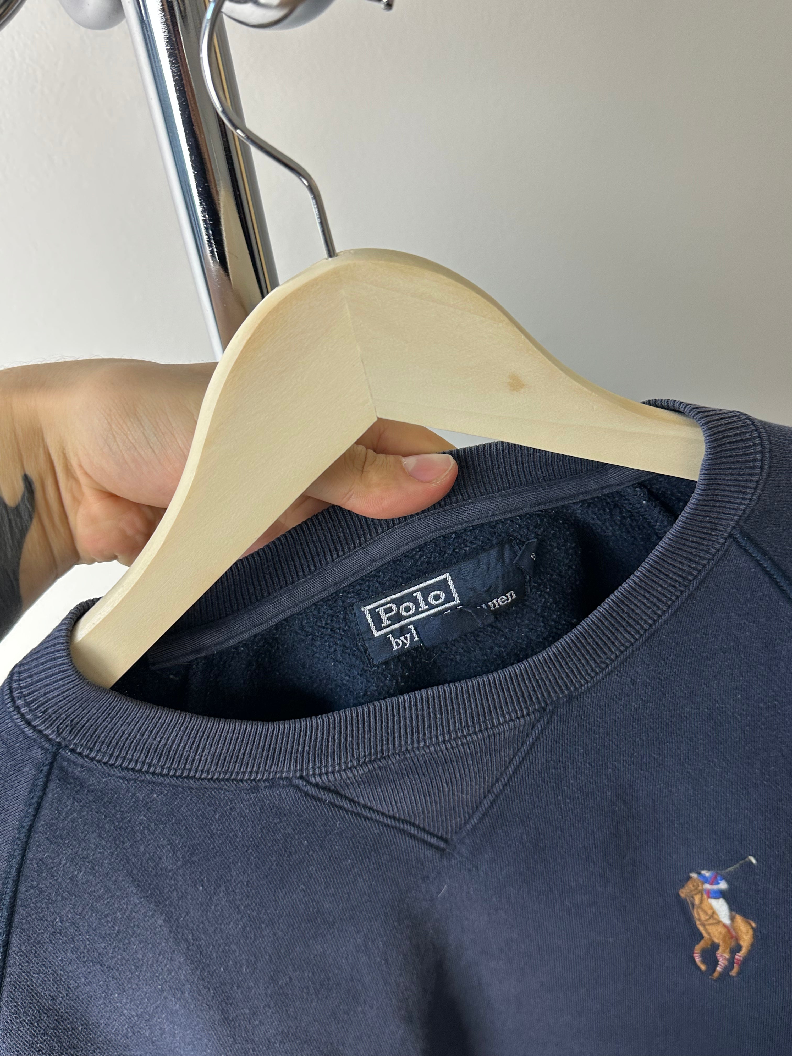 Vintage Polo Ralph Lauren Faded Navy Crewneck - size M