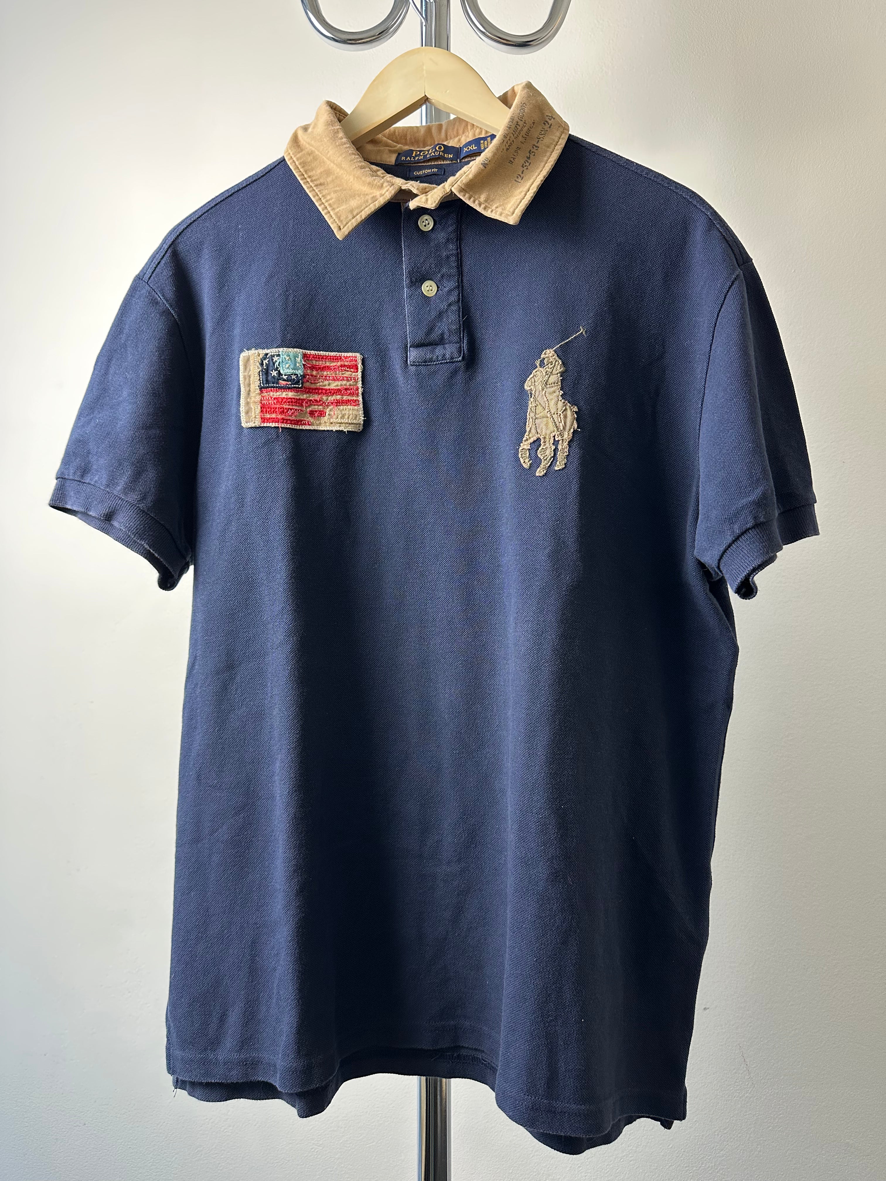 Vintage Polo Ralph Lauren USA Flag Polo - size L/XL