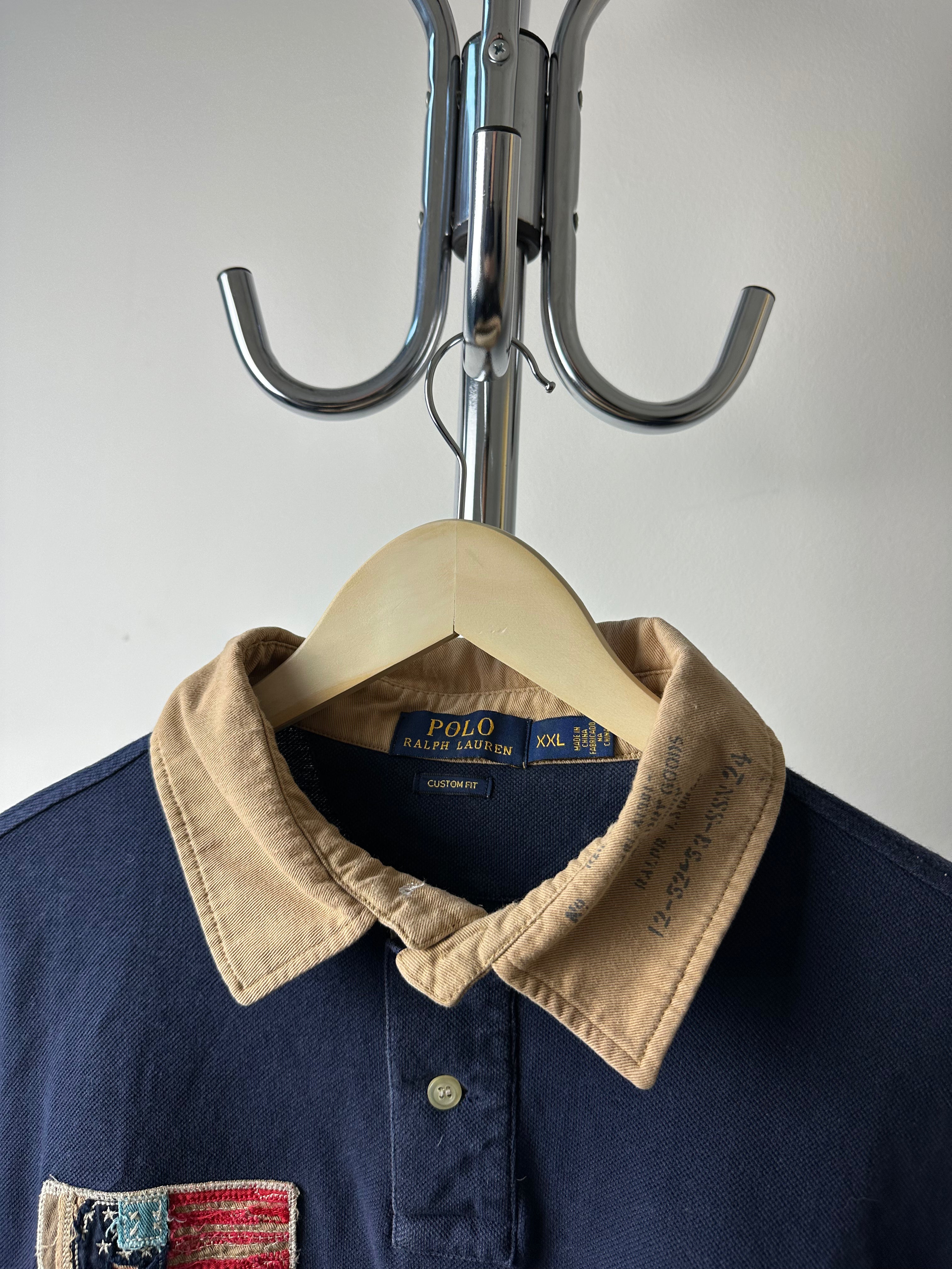 Vintage Polo Ralph Lauren USA Flag Polo - size L/XL
