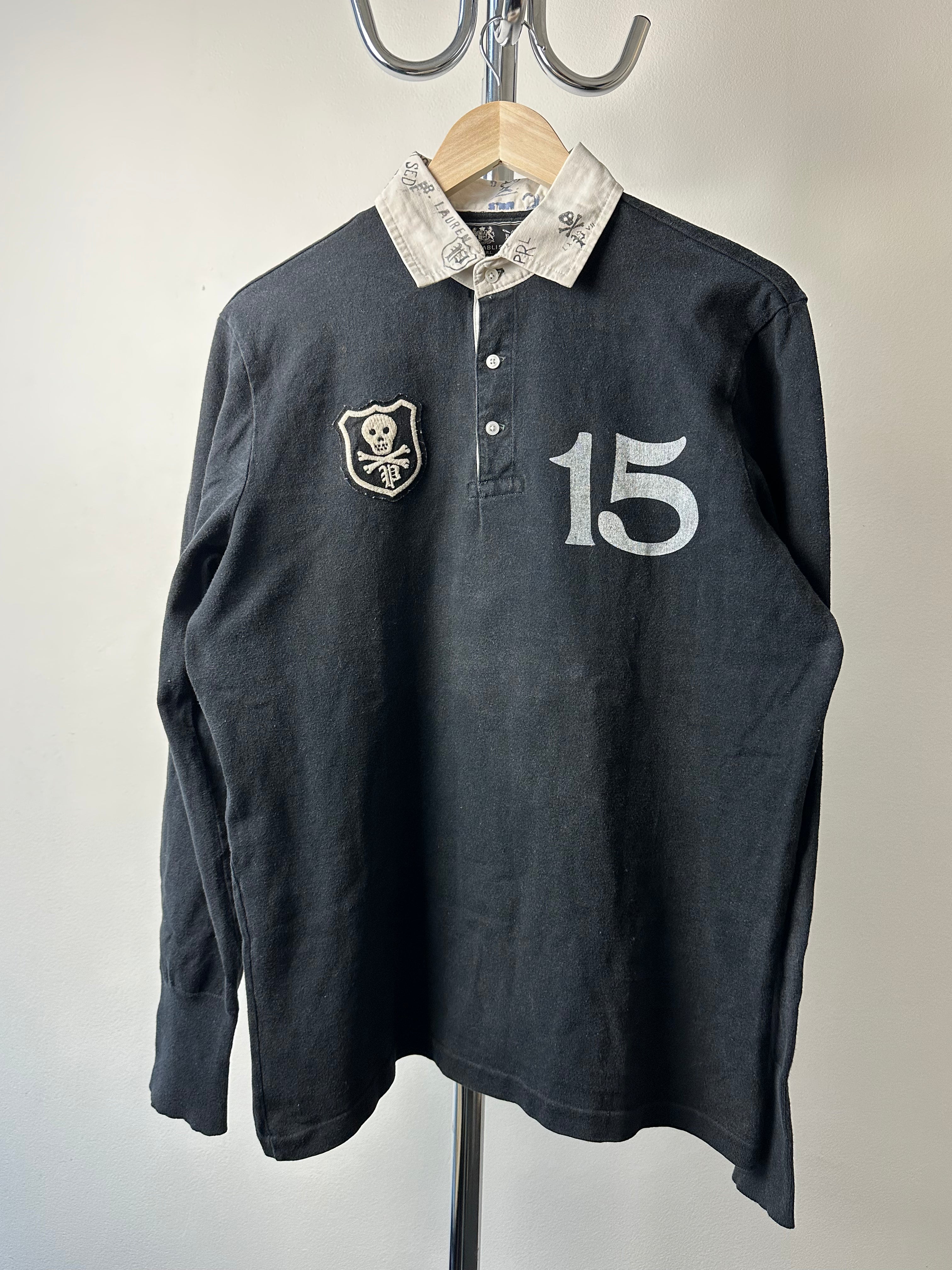 Vintage Polo Ralph Lauren Rugby Shirt "Skull & No.15" - size M/L