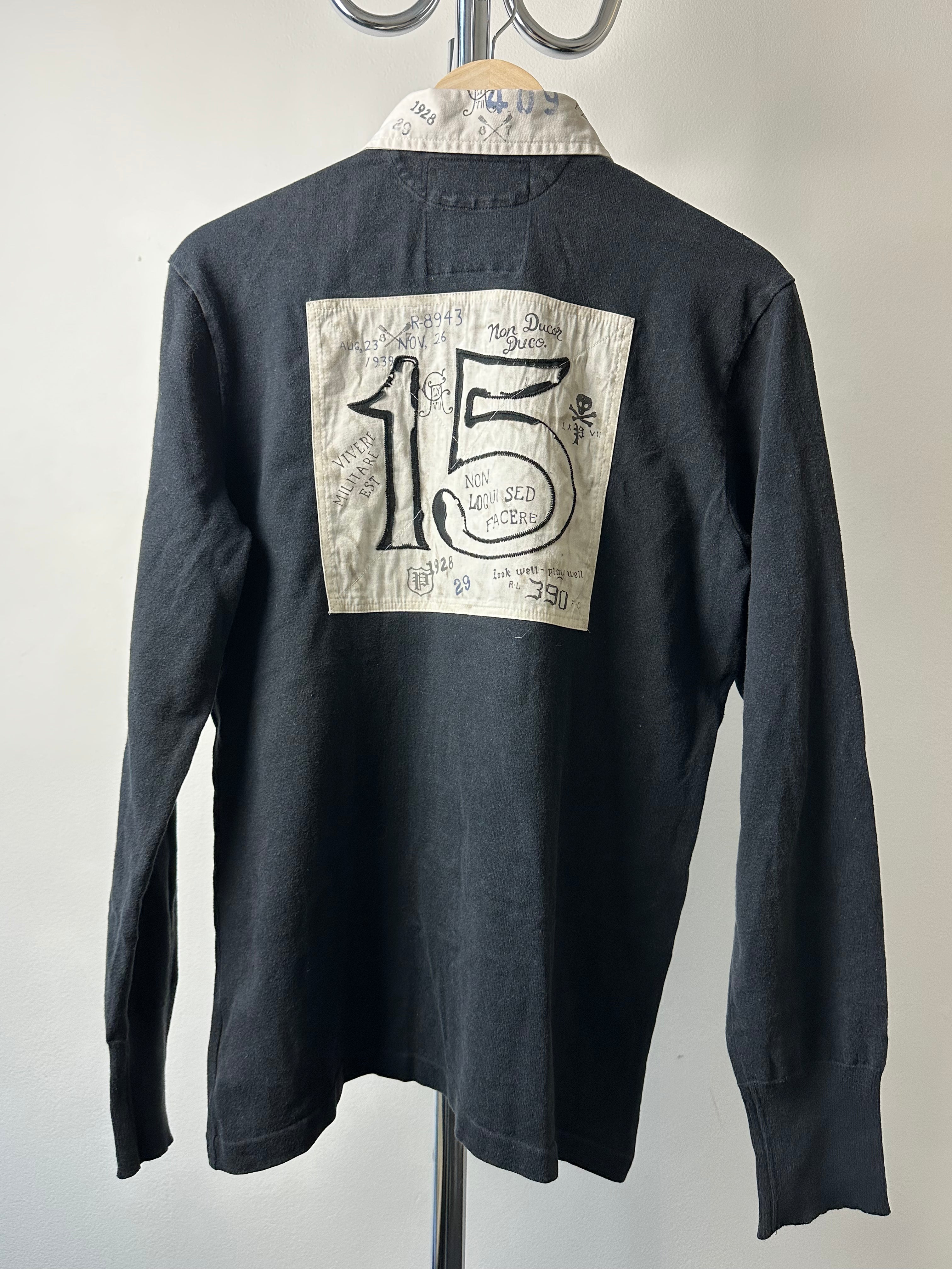 Vintage Polo Ralph Lauren Rugby Shirt "Skull & No.15" - size M/L