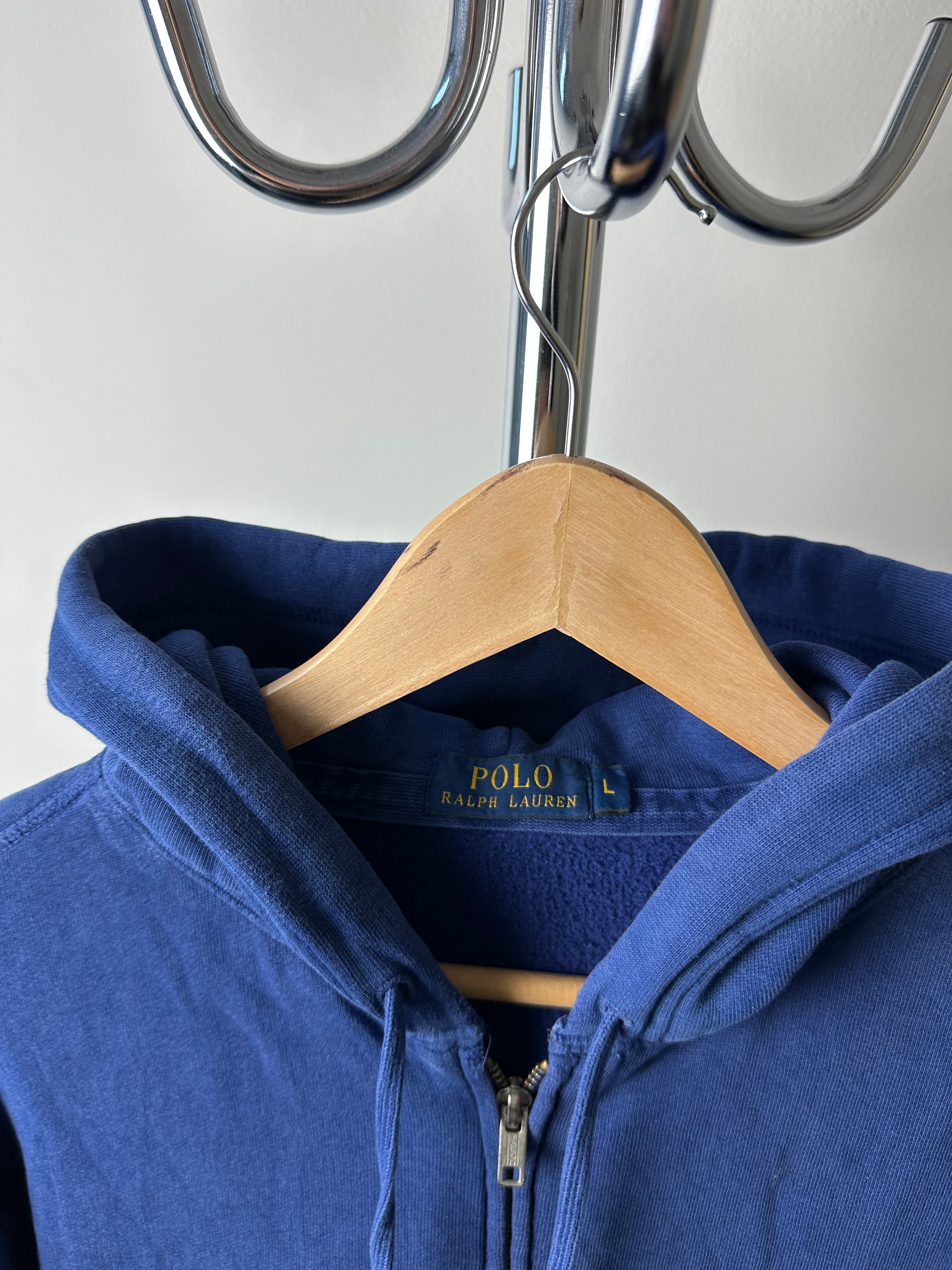 Vintage Polo Ralph Lauren Faded Blue Hoodie - size L