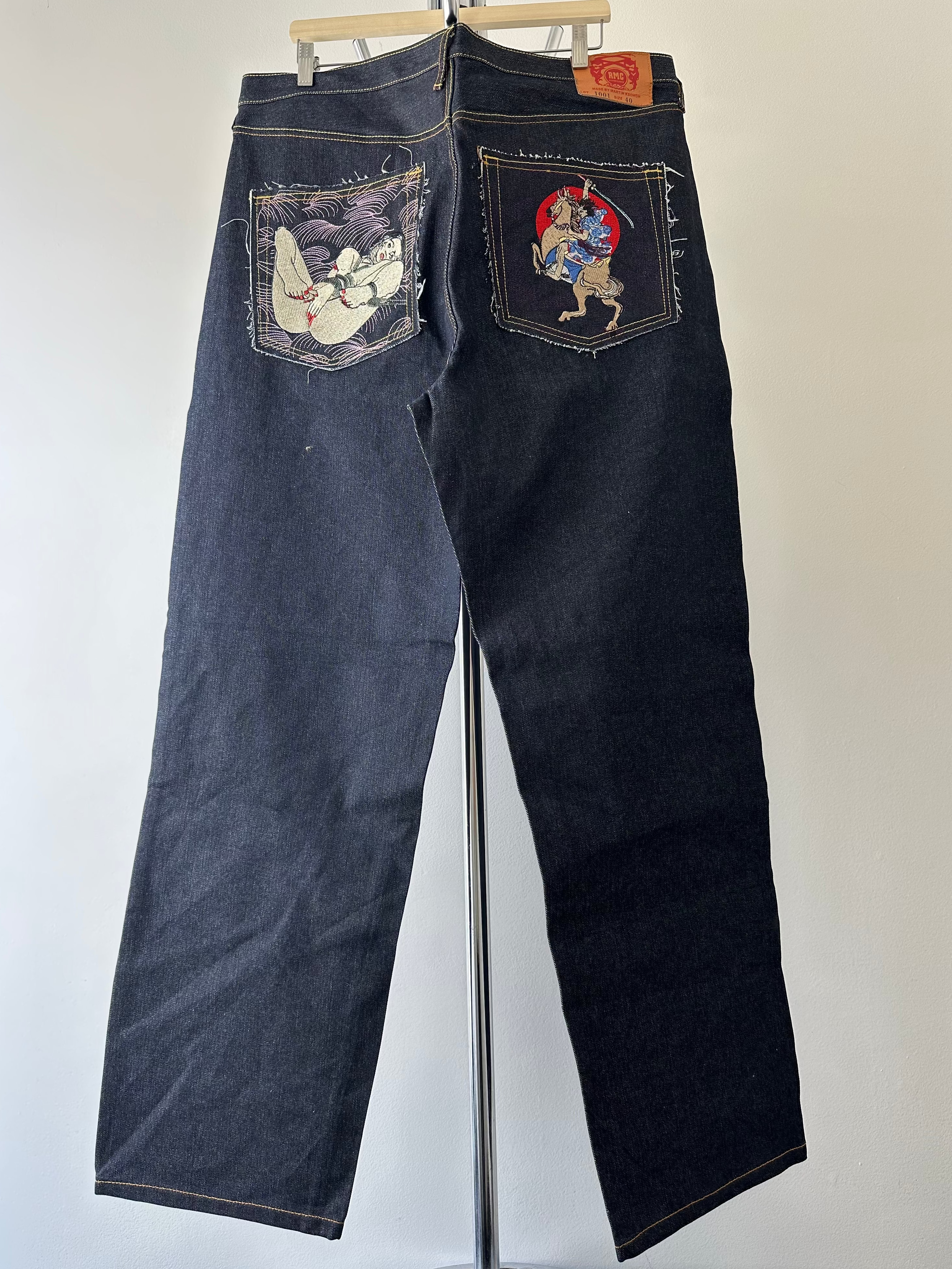 RMC Martin Ksohoh Embroidered Denim Pants - size 40x36