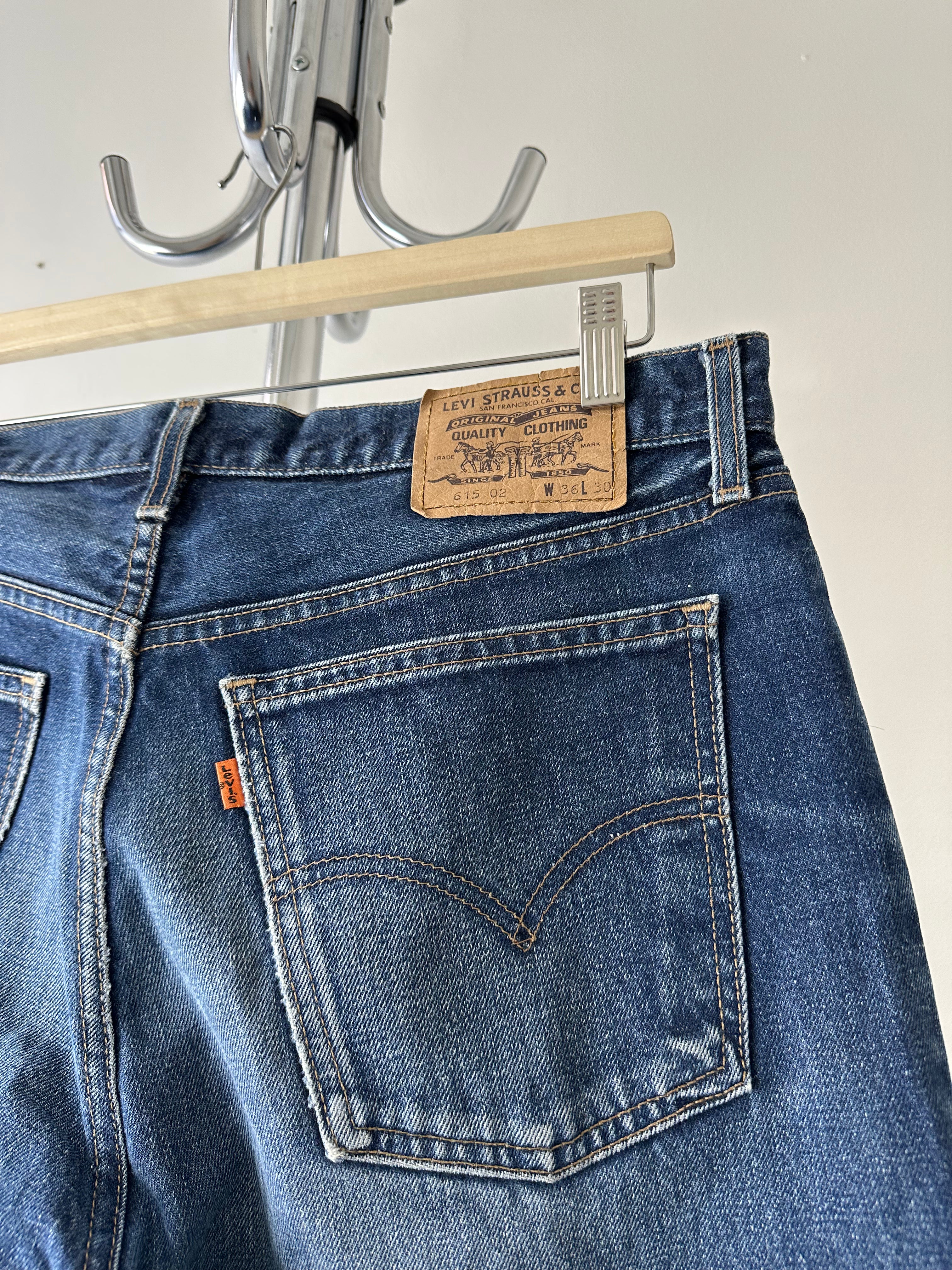 Vintage 1970s/80s Levi’s 615 Orange Tab Jeans – size 36x30