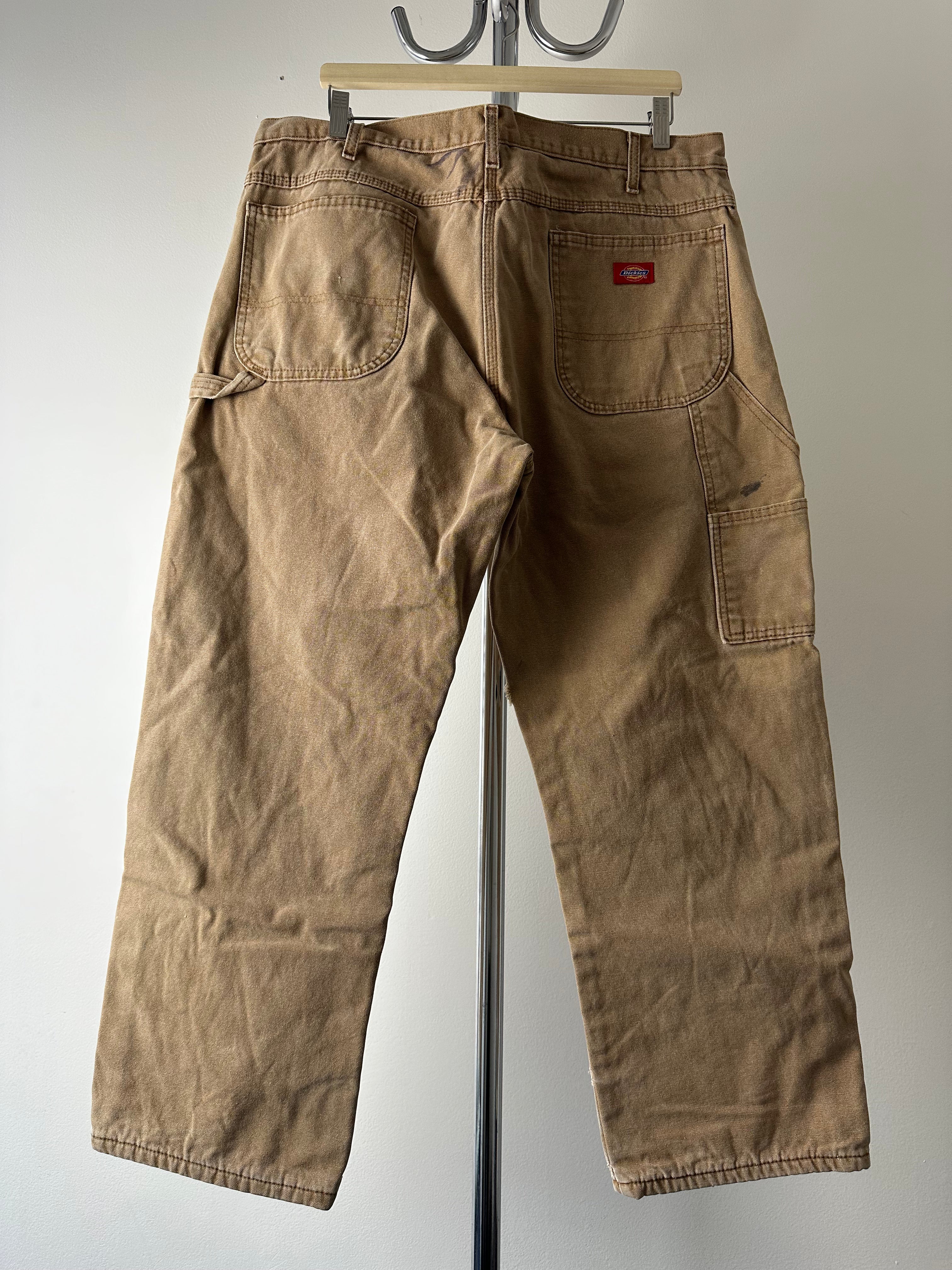 Vintage Dickies Single Knee Flannel-Lined Work Pants – size 38x30
