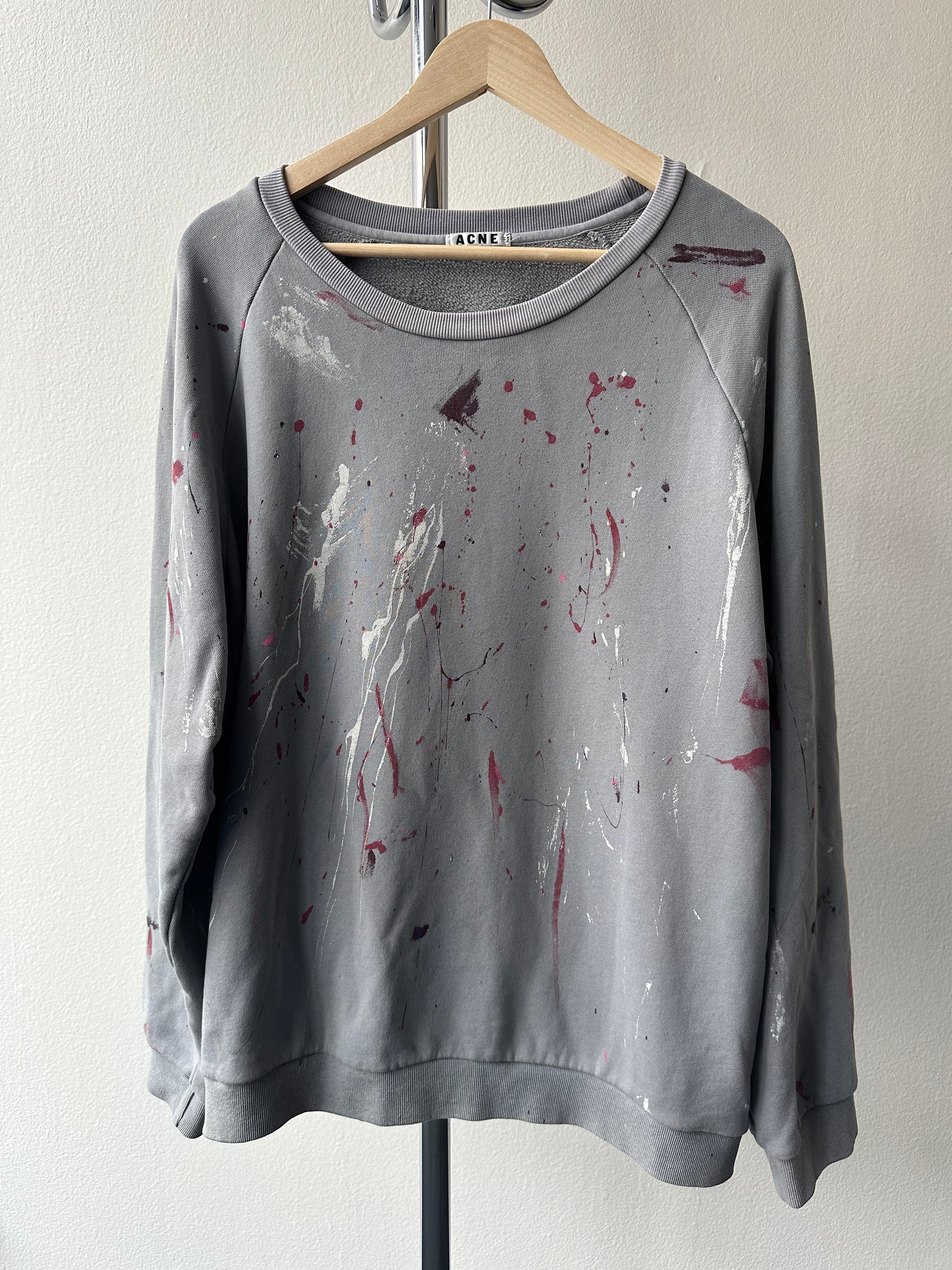 Acne Studios Brian AW13 “Paint Splattered” Crewneck - size L