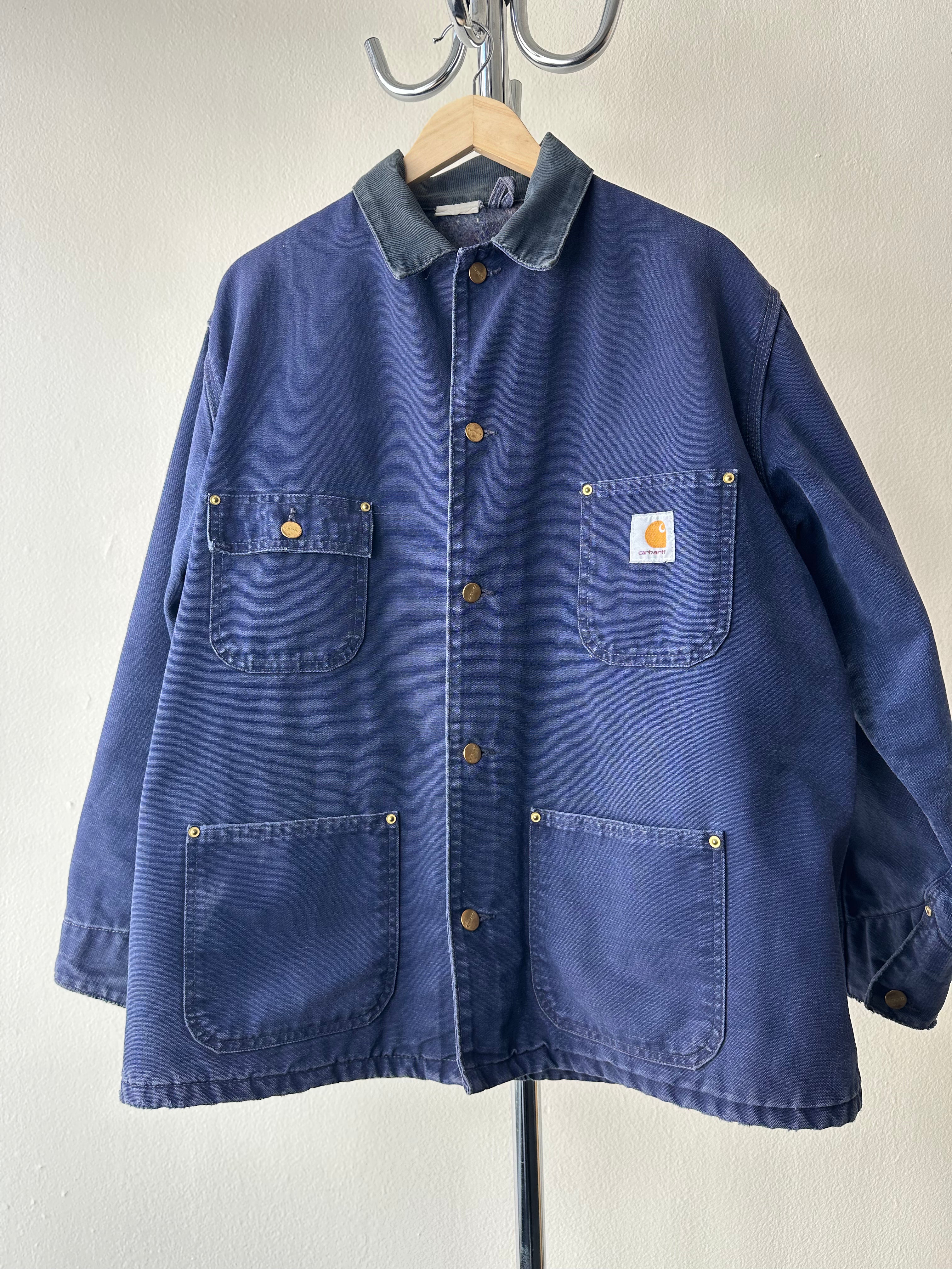 Vintage 1970s Carhartt "Indigo Blue" Chore Jacket - size L