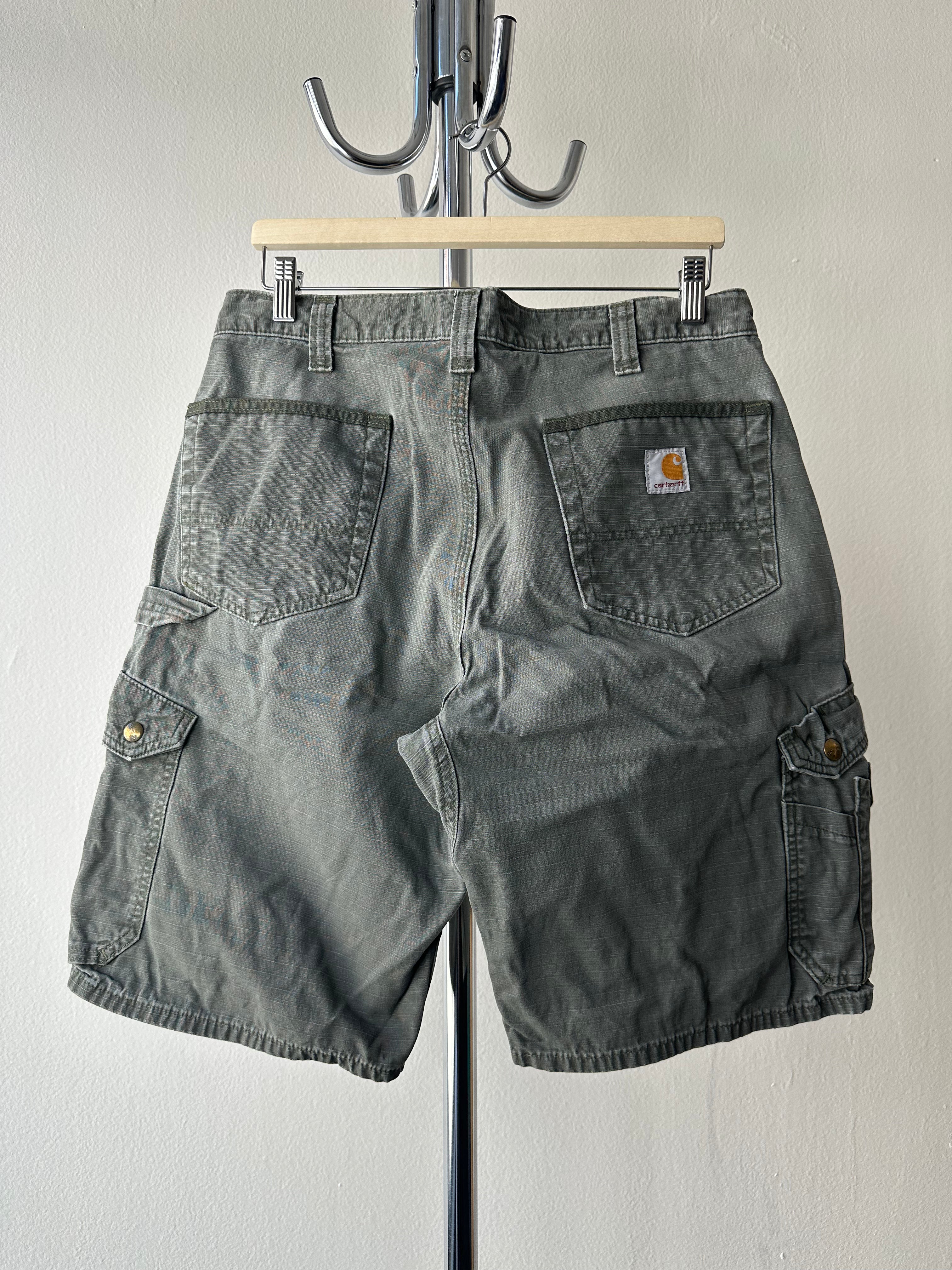 Vintage Carhartt Cargo Shorts – Faded Moss Green - size 34