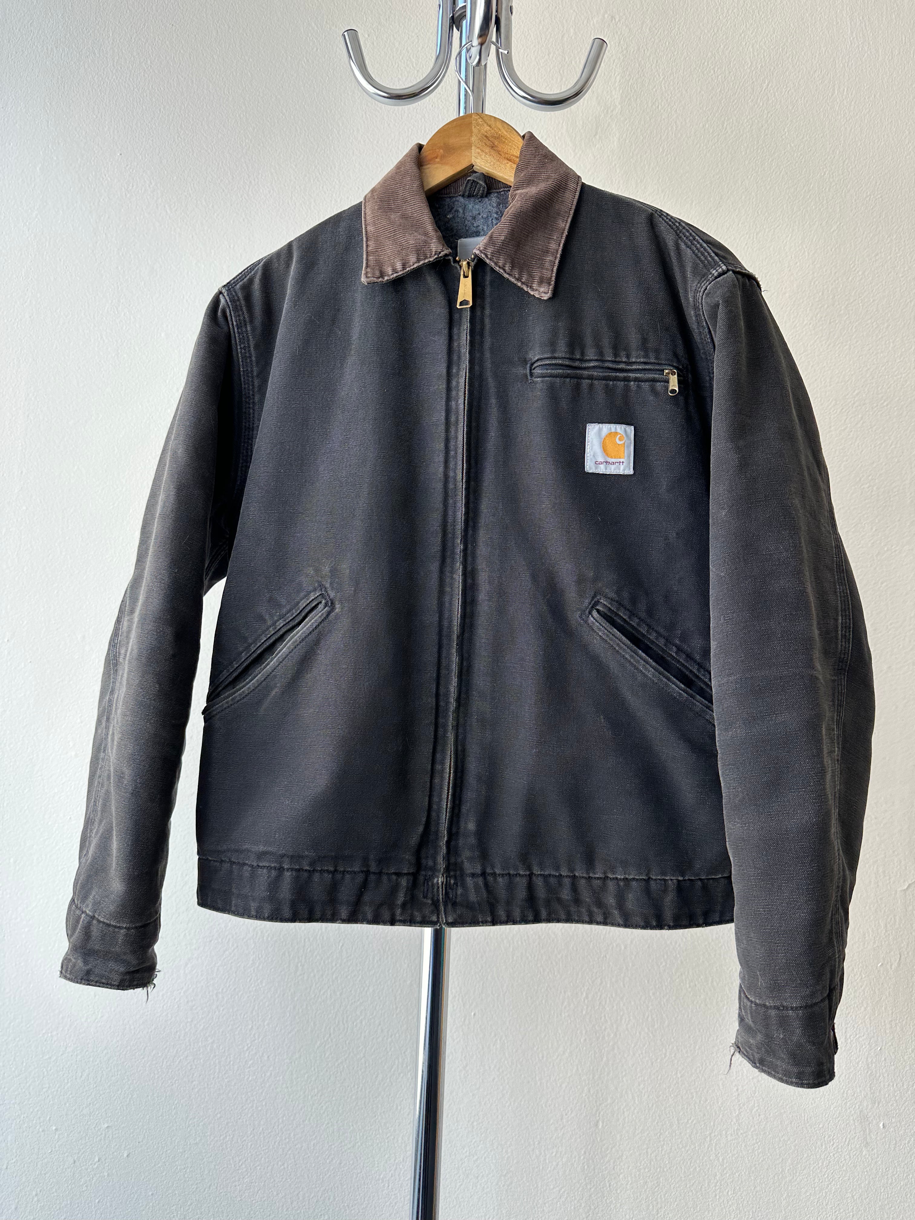 Vintage 1990s Carhartt J97 Detroit Faded Black Jacket - size S/M